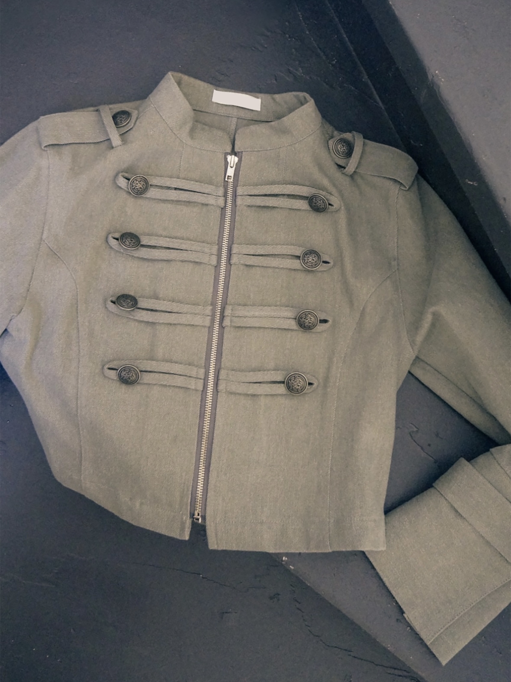 Vintage Zip Front Cropped Jacket