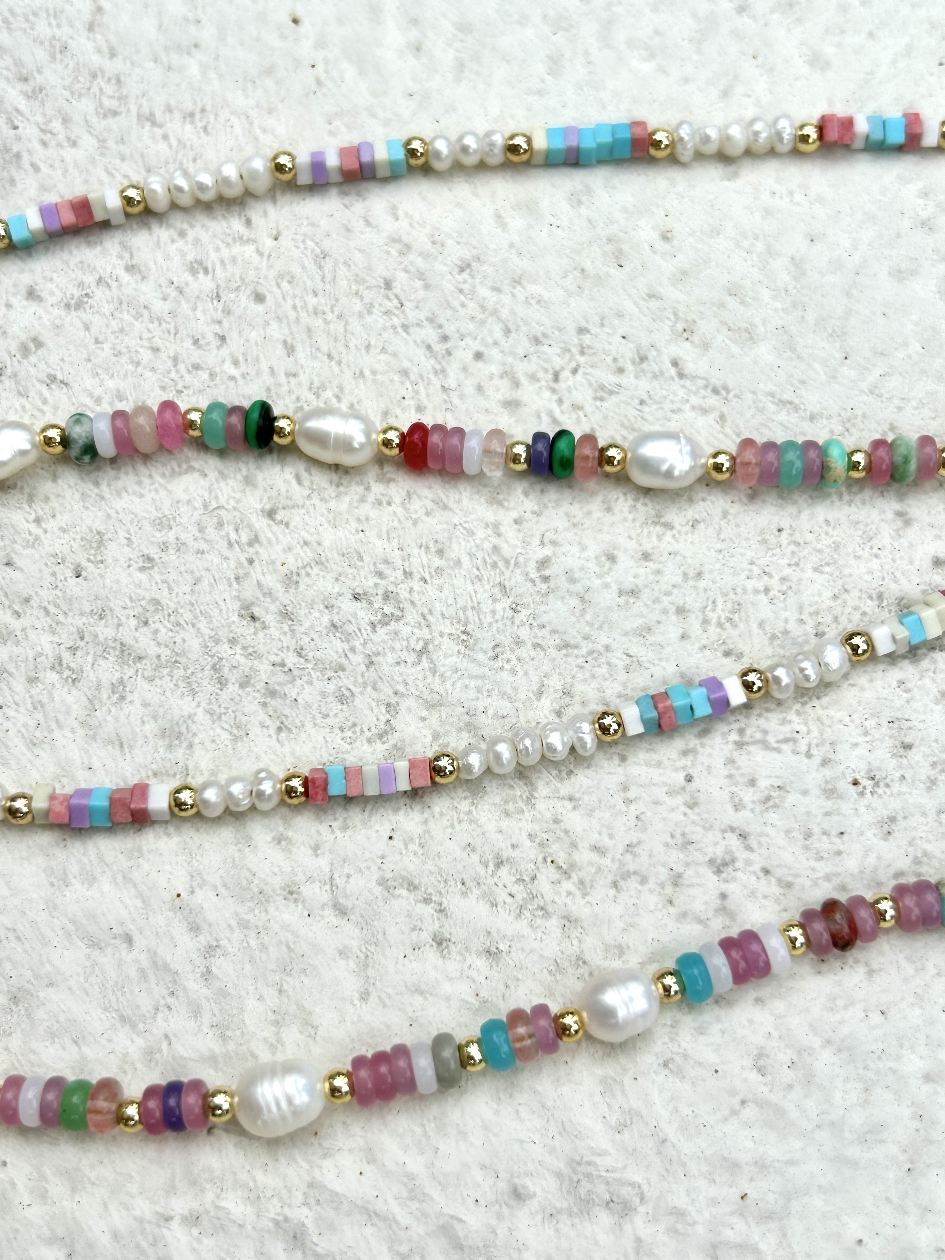 Colourful block stainless necklace
