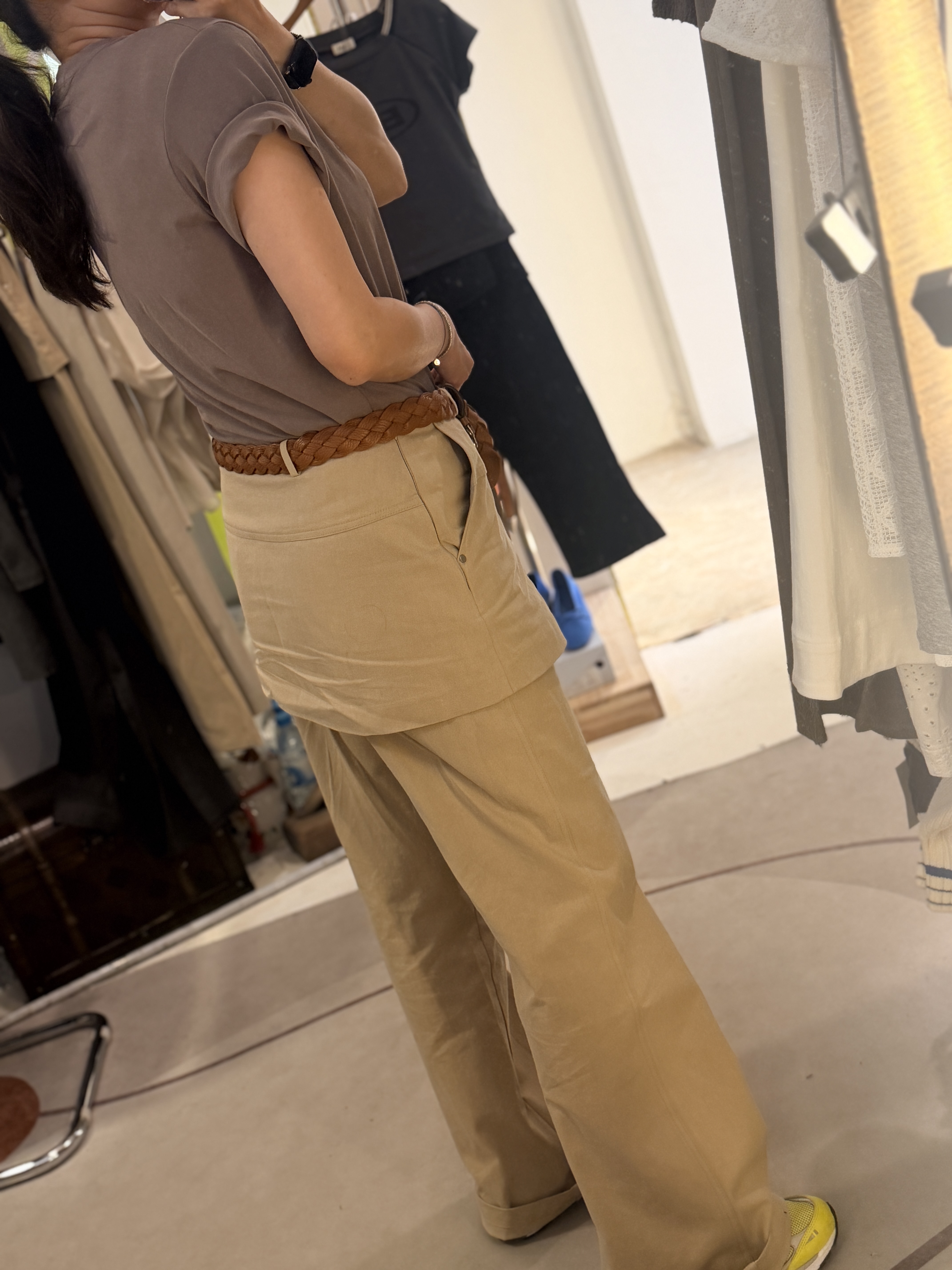 Beige skirt pants