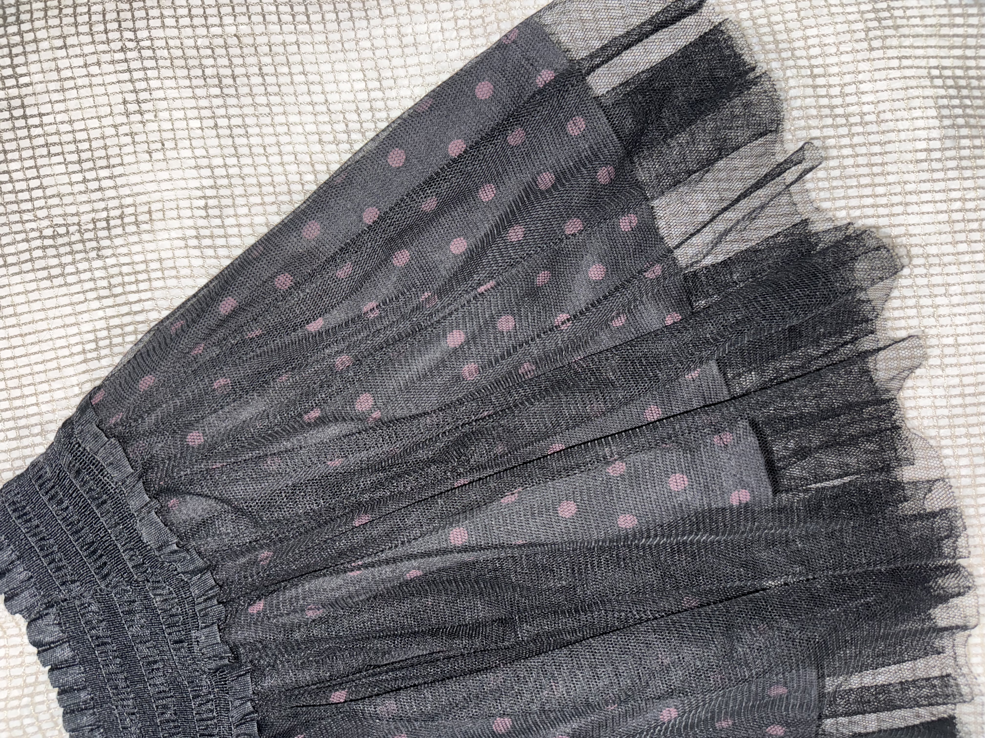 Black Polka Dot Tulle Tutu Skirt