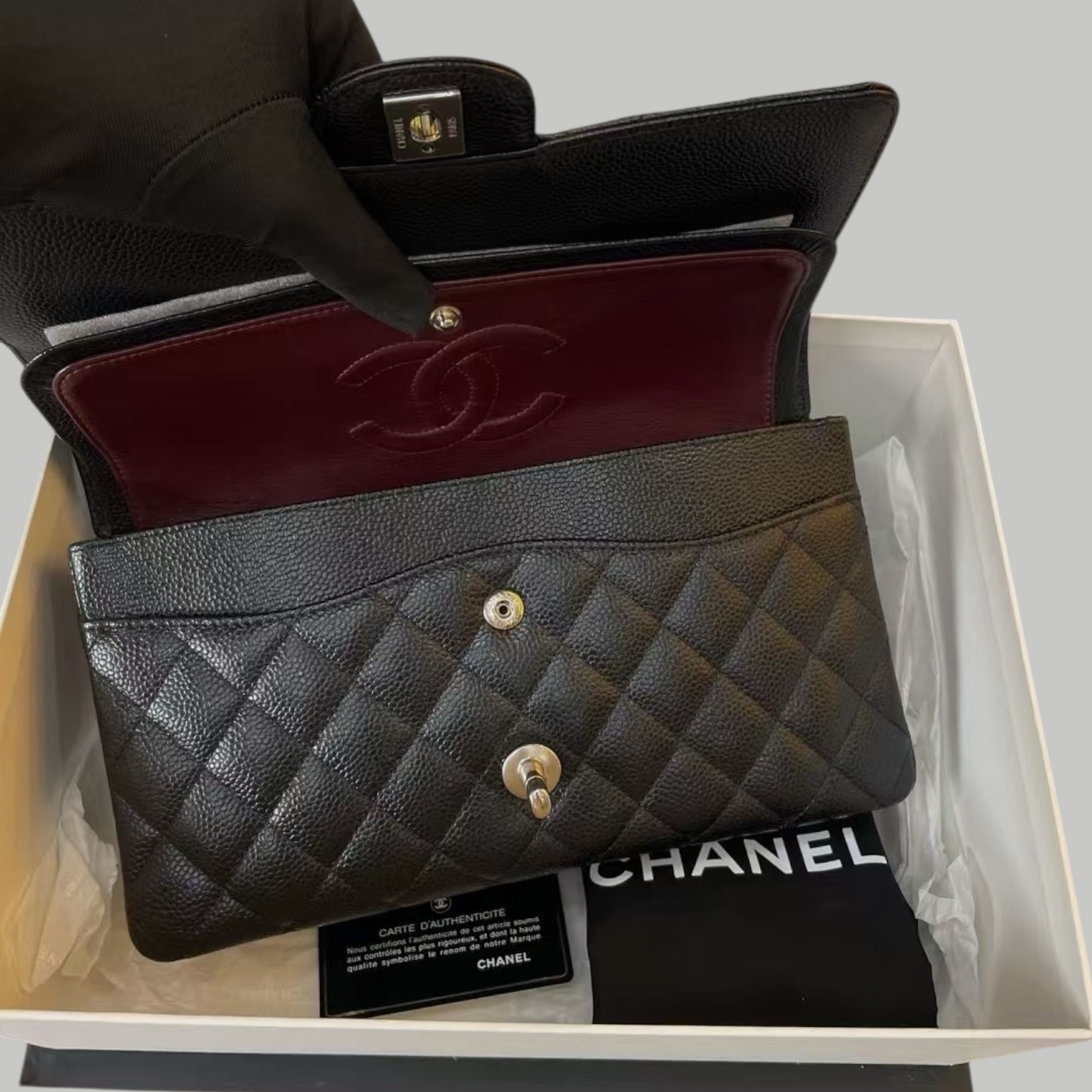 Chanel  Caviar CF25 銀扣