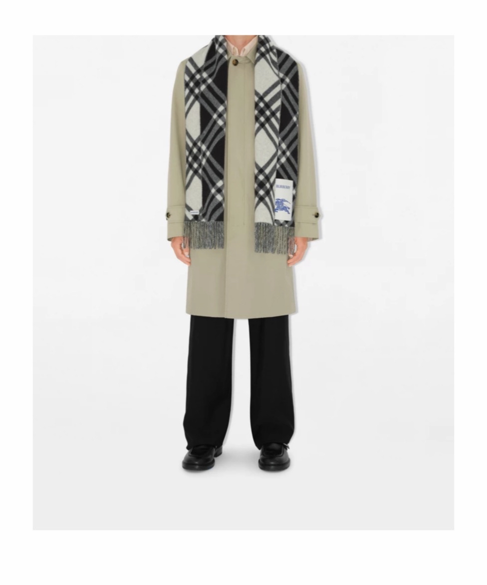 Burberry 男女同款 格紋羊絨圍巾均碼碼168cm*30cm 