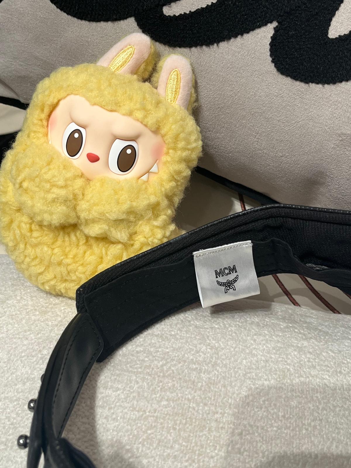 MCM VISOR CAP calfskin 100%Authentic ,95%new  