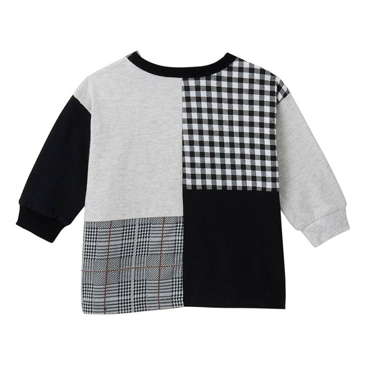 🇯🇵預訂 日本直送🇯🇵兩色格紋拼布口袋長袖上衣