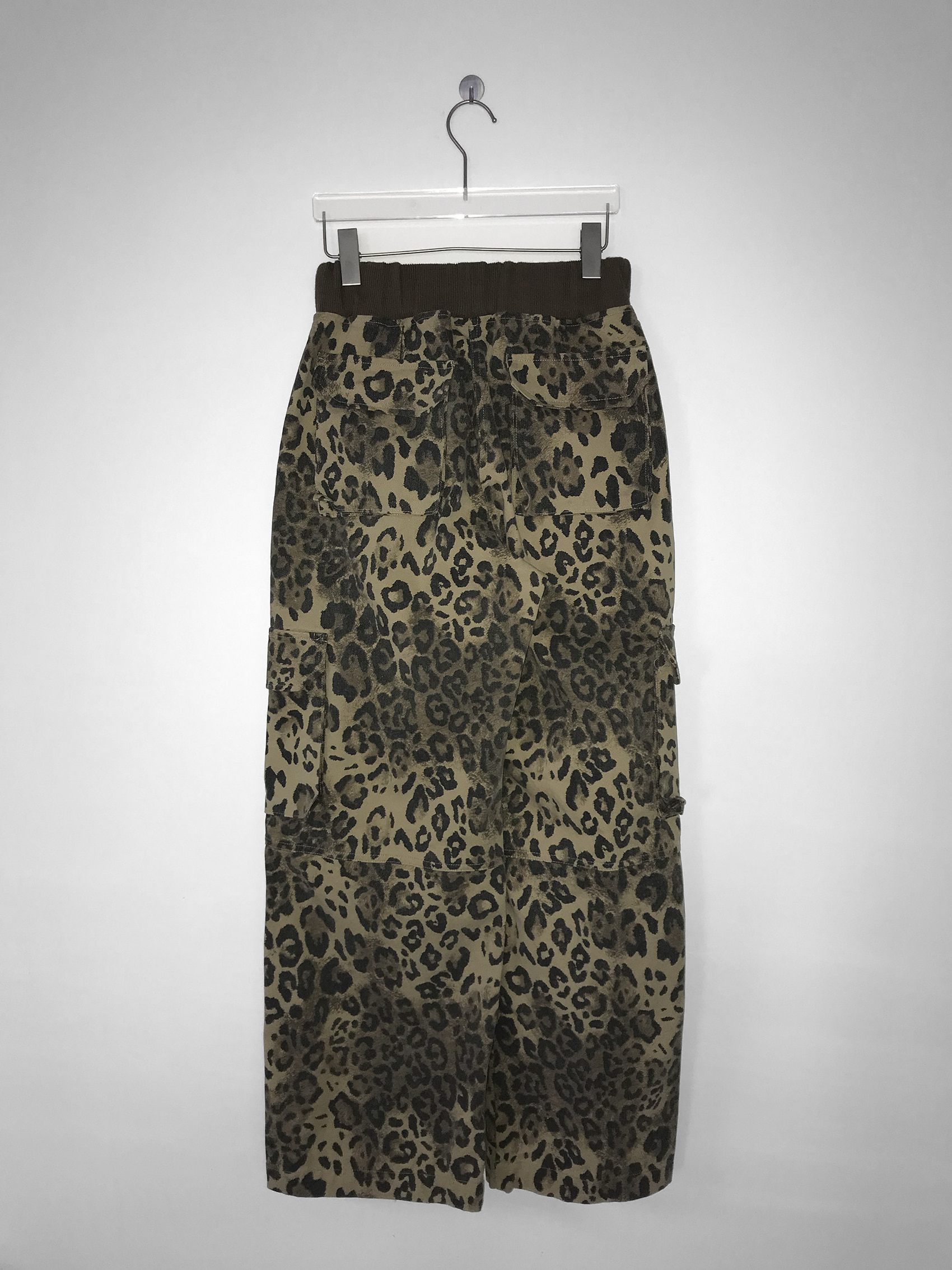 Leopard Print Wide-leg Cargo Pants