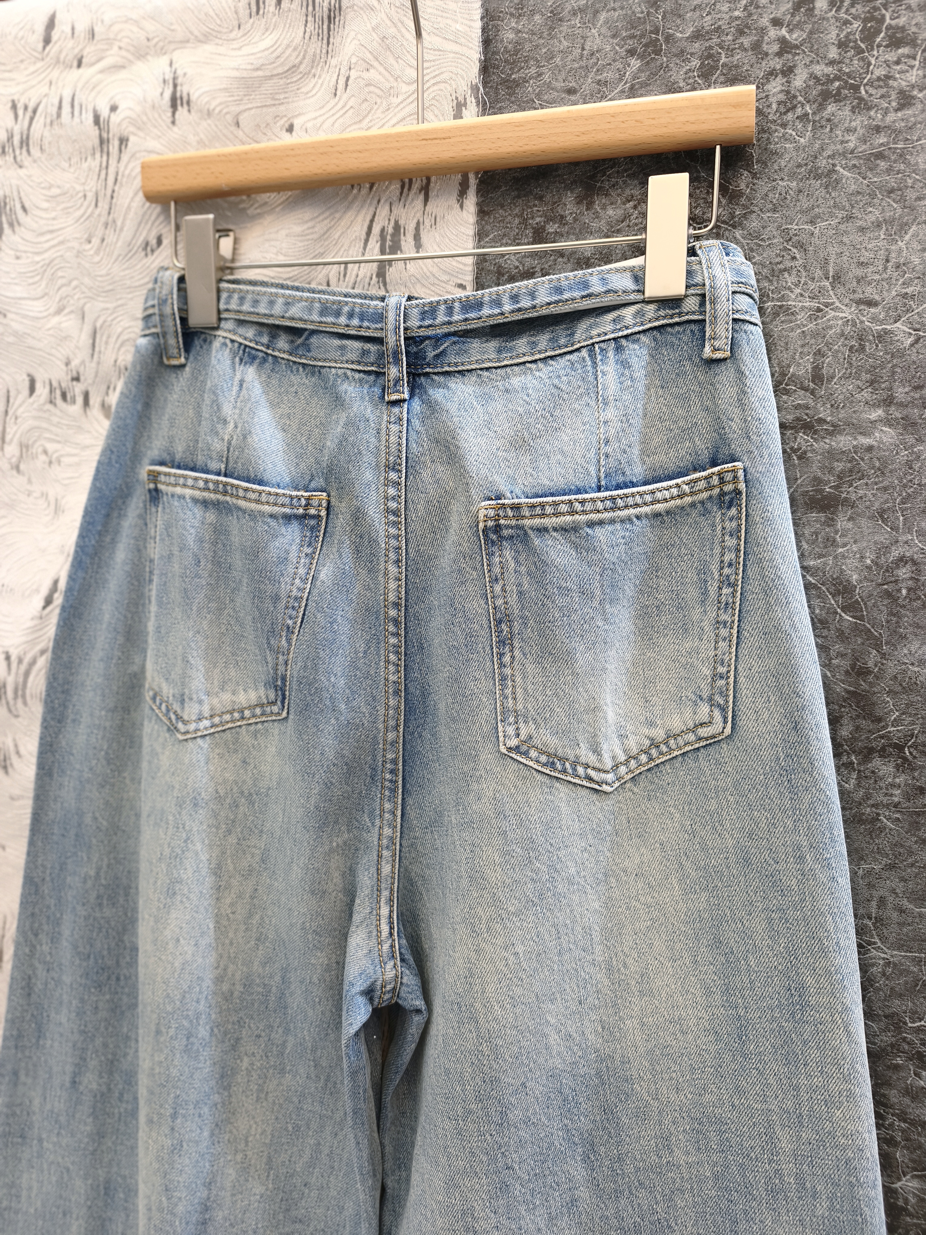 腰帶閃石牛仔褲