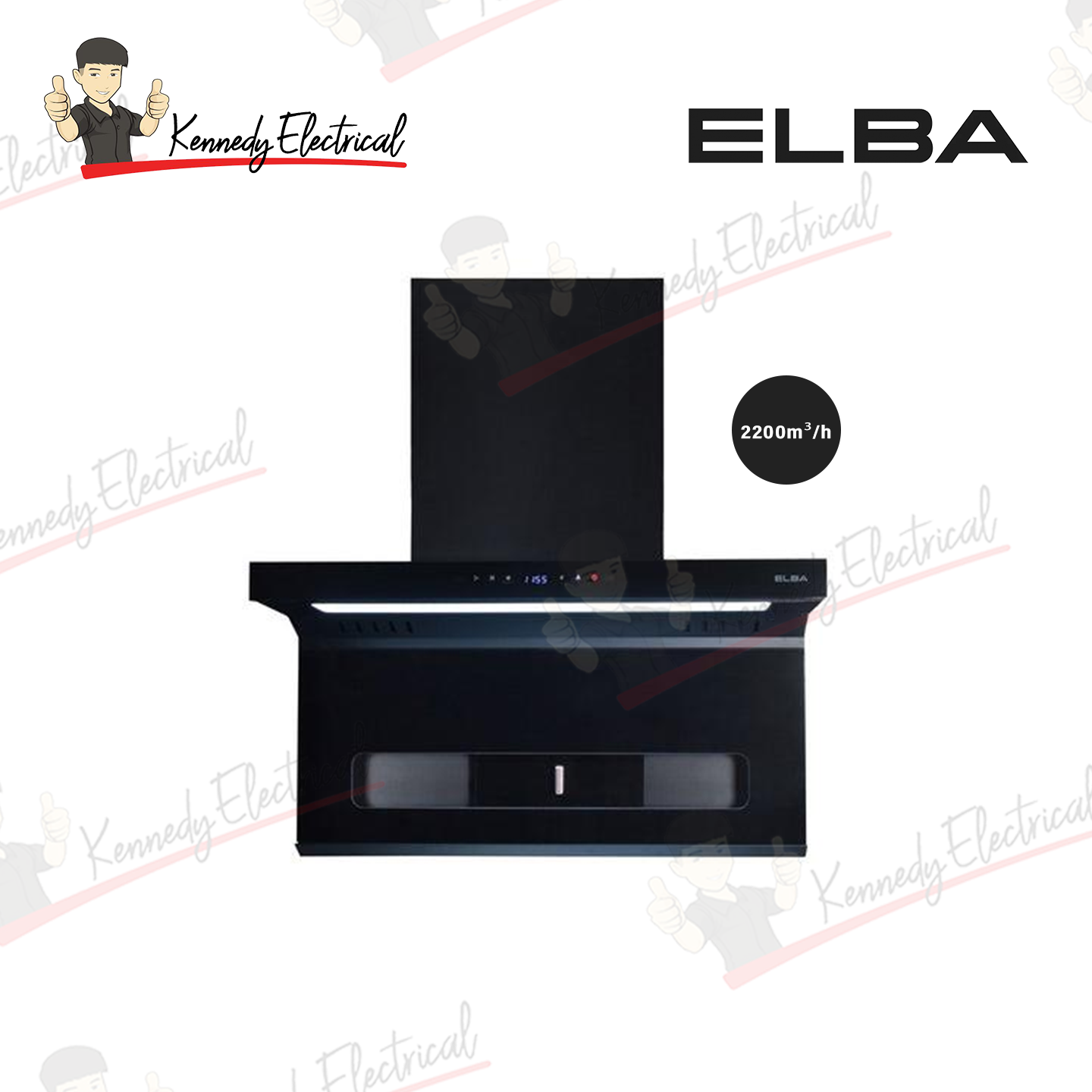Elba 1600W Designer Hood Senso EH-Q9693DC(BK)