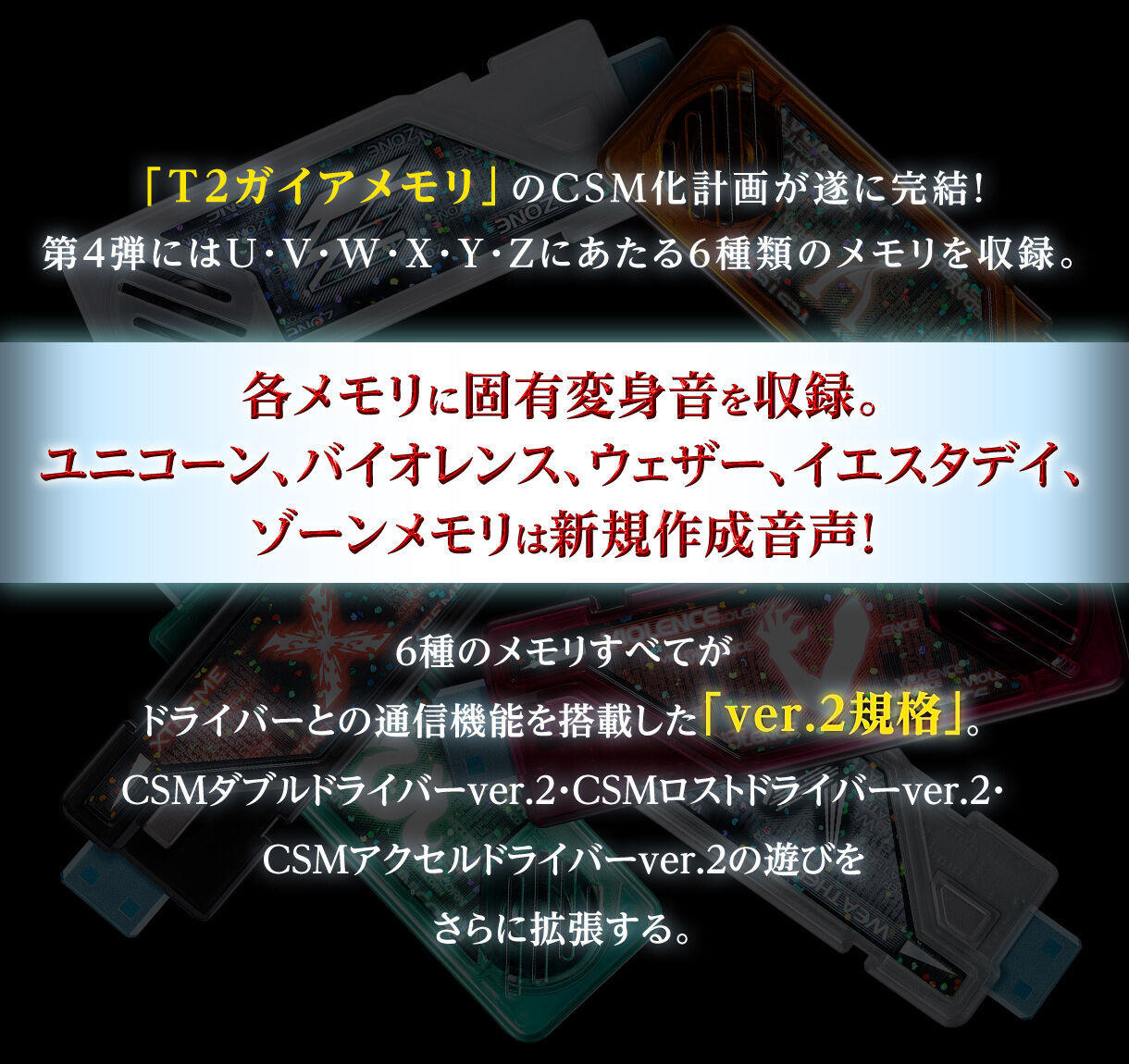 (預訂訂金 $400) (總價 $867) (魂限) Bandai CSM 幪面超人 W T2 蓋亞記憶體 ver.2 UtoZ Complete Selection Modification Kamen Rider W T2 GAIAMEMORY ver.2 UtoZ (行版) 