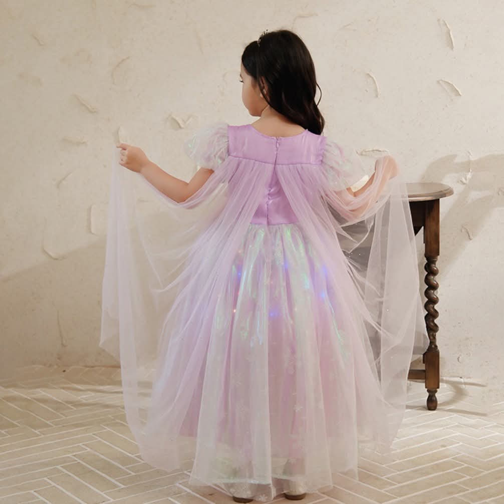 女童幻彩蓬蓬網紗連身裙