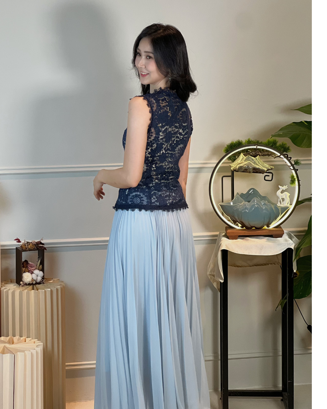 5104 Quintina Pleated A Line Skirt 