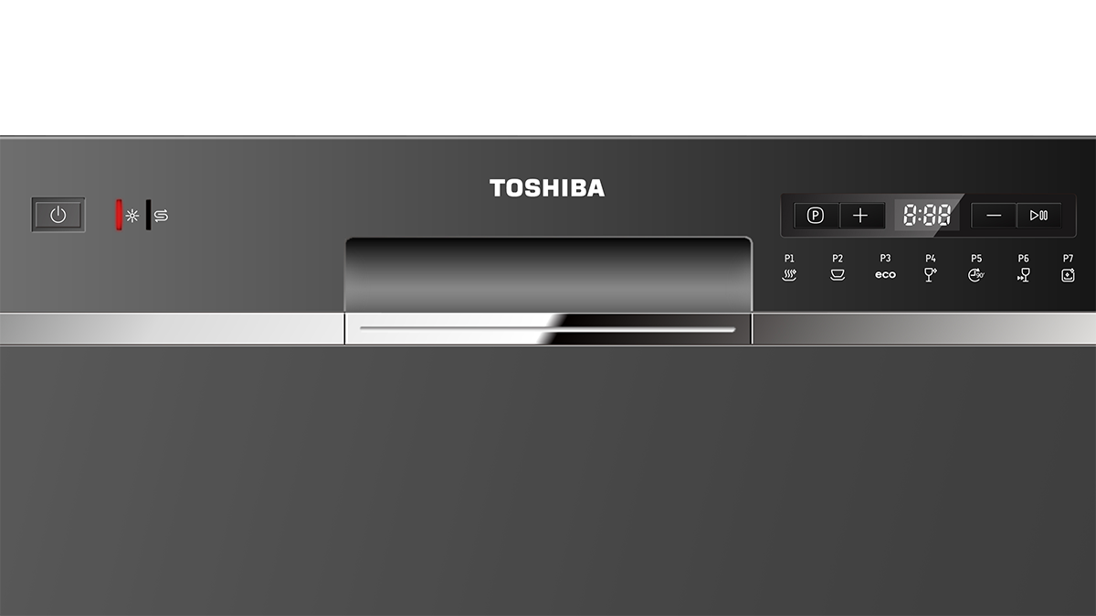Toshiba 8 Place Settings 72°C Hi Temp Hygiene Cycle Table Top Dishwasher DW-FL22T1(B)-MY
