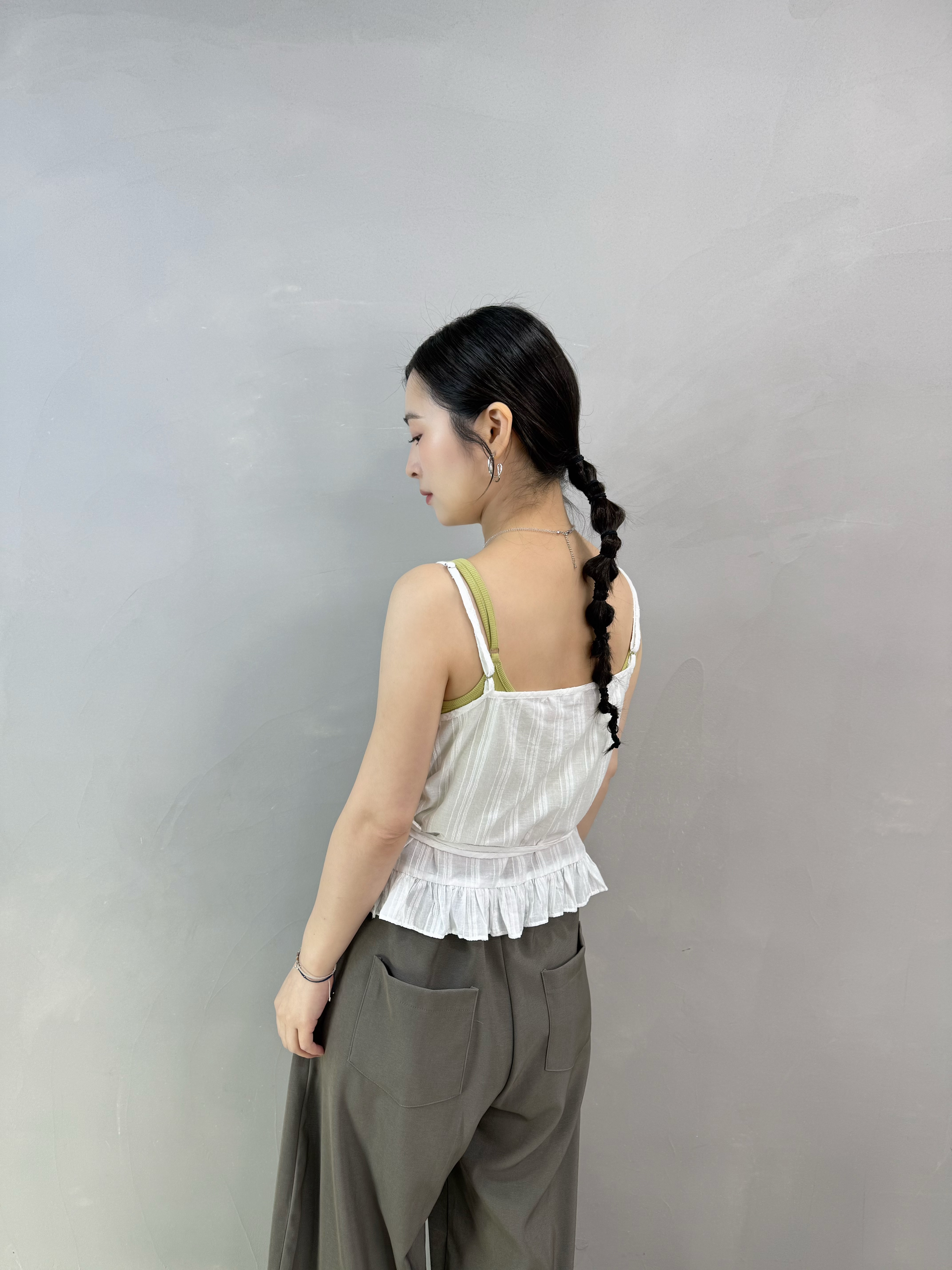 S77 吊帶ruffle綁腰