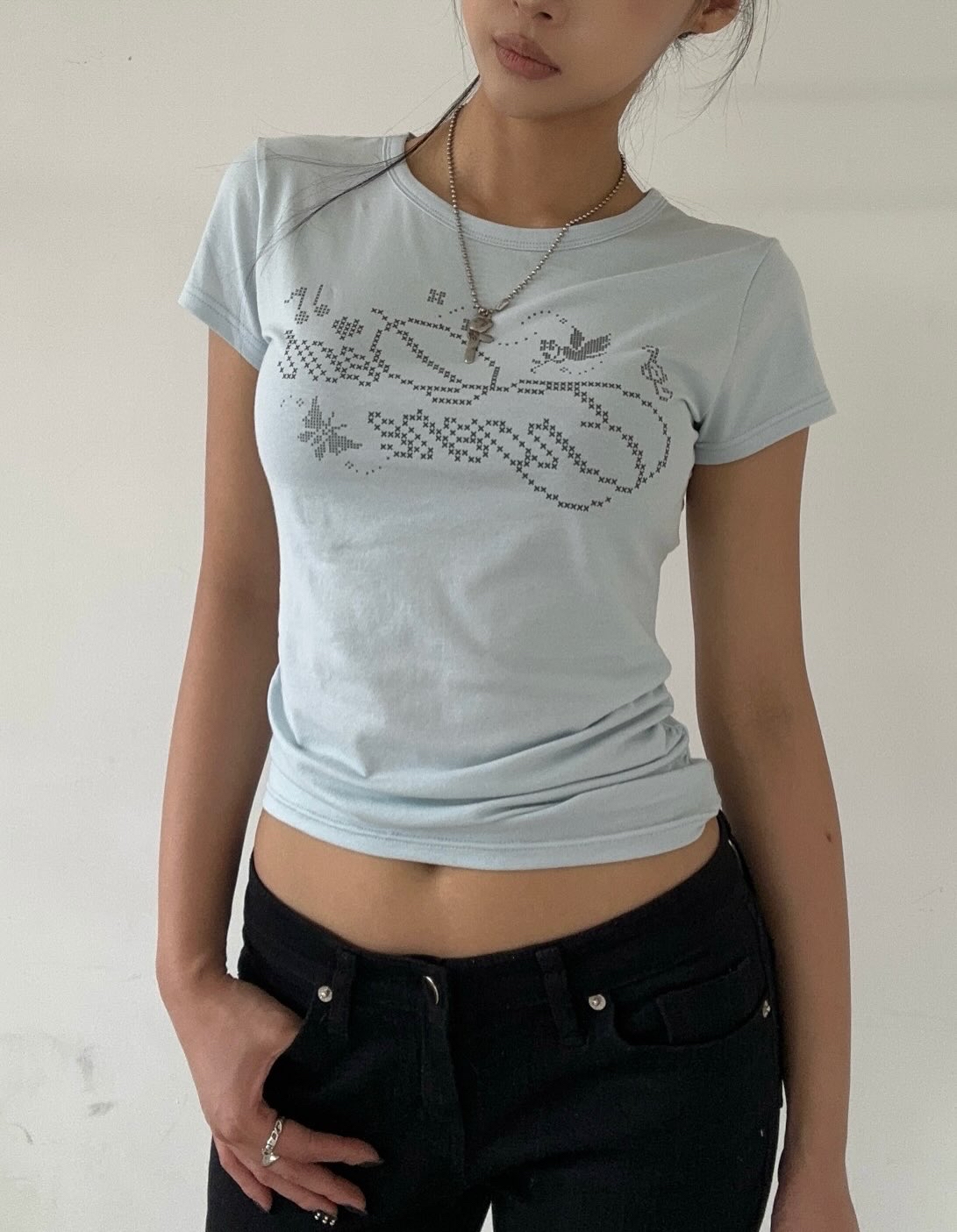 carol cross-stitched tshirt