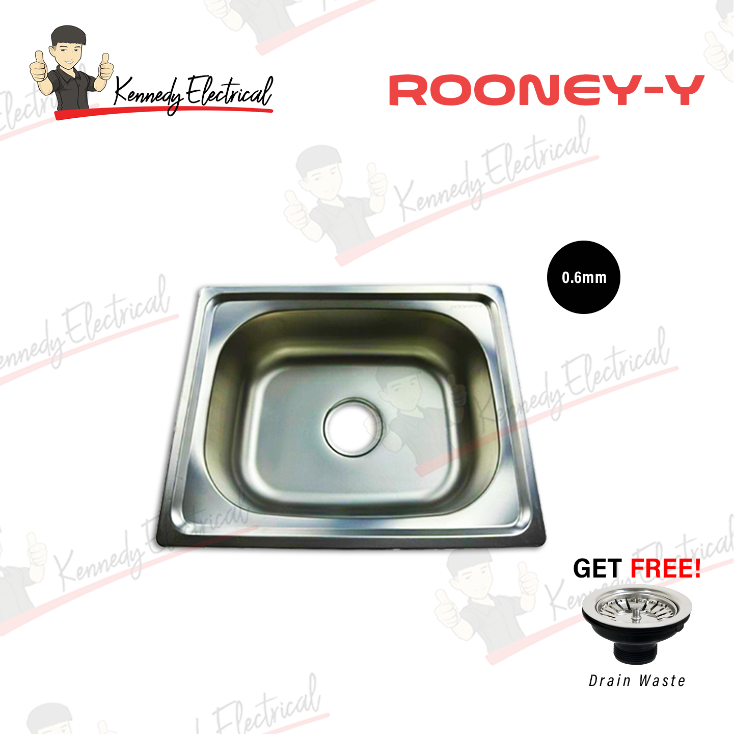 Rooney-Y Stainless Steel Single Bowl Kitchen Sink (5040#) W69-5040
