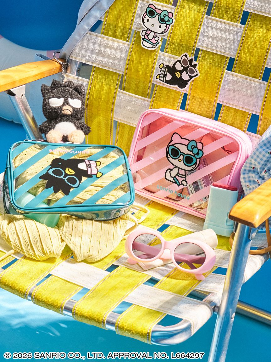🎀【預訂】Sanrio Summer Beach Club Kitty 透明收納袋 K