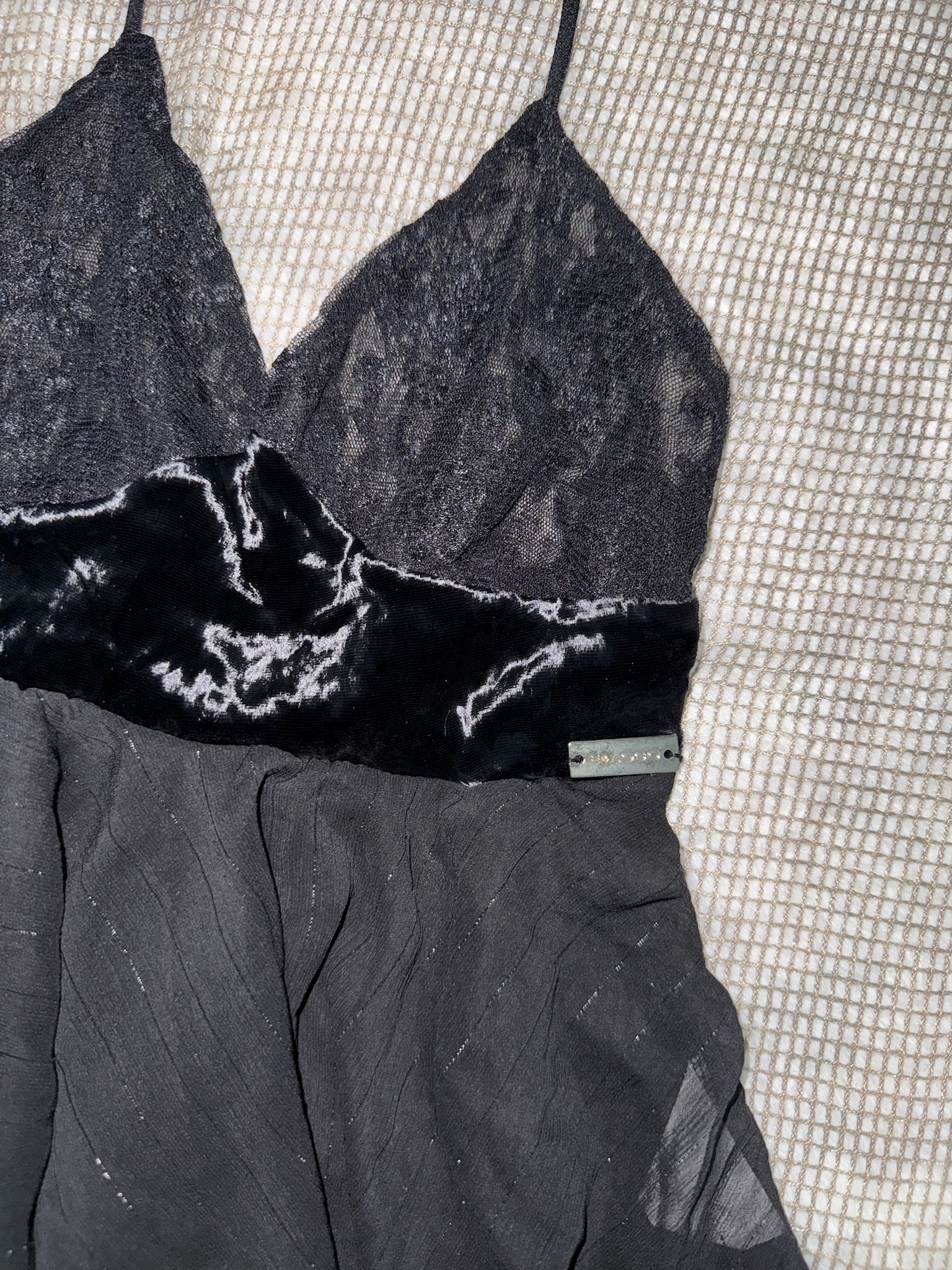Gothic Halter Cami with Crushed Velvet Waistband