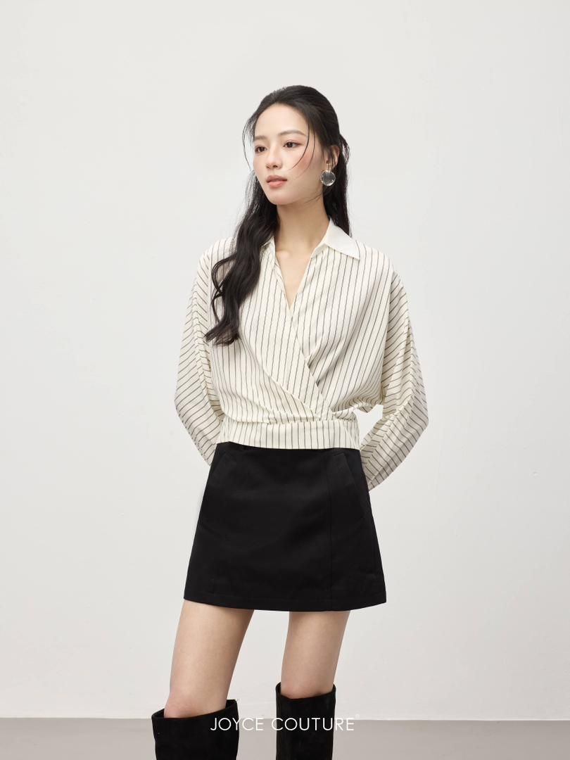 V领设计衬衫上衣 T0751