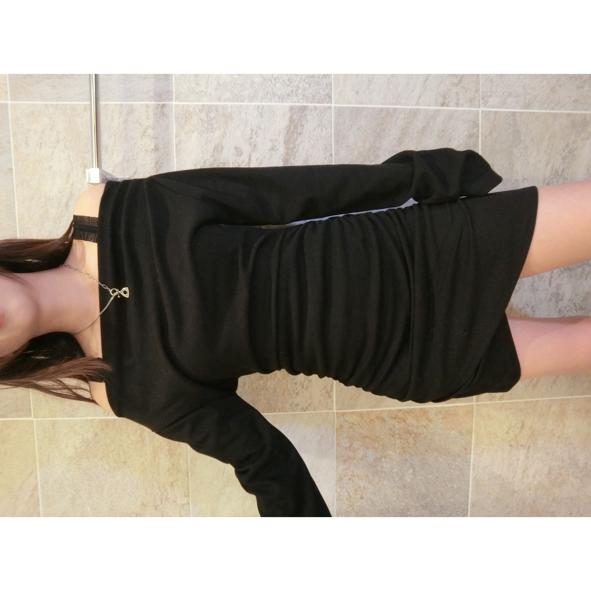 一字領彈性貼身裙