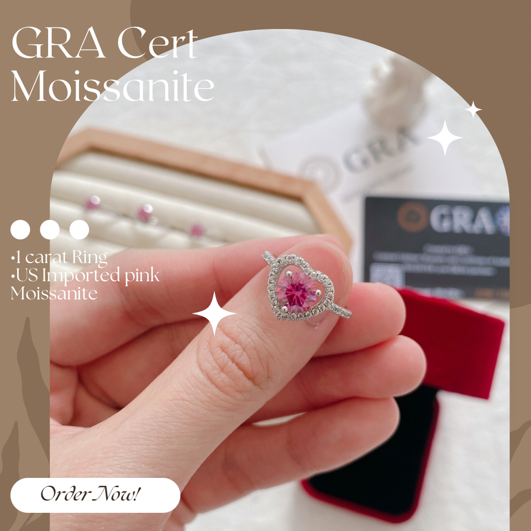 Pink Moissanite Ring Jewelry - Shop Now - GRA Certified  