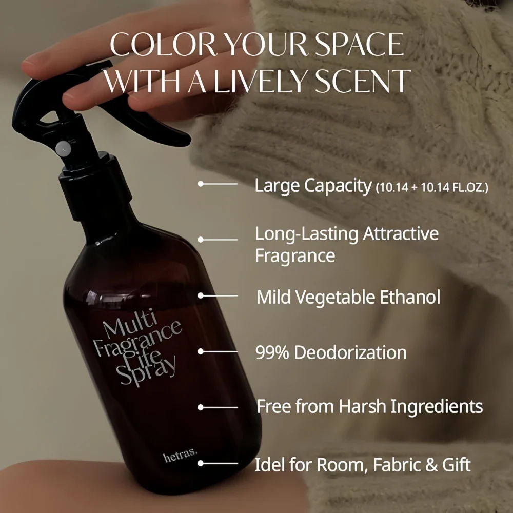 Hetras Multi Fragrance Life Spray 300ml@ 2PCS Hotel wood    空氣清新殺菌除臭多用途香氣噴霧1+1 Set