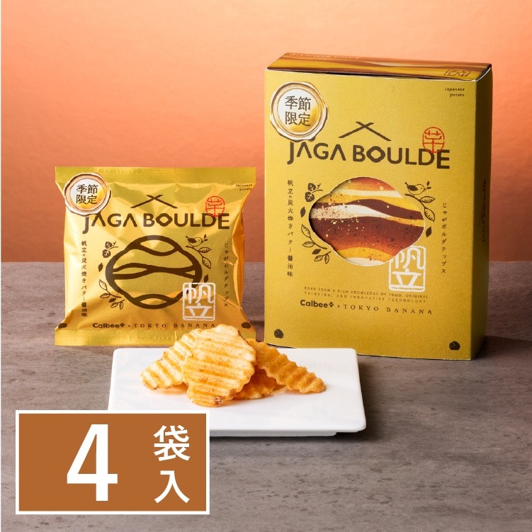 [訂購] [日本製] Calbee+ × 東京ばな奈 厚切薯片 ｜ 帆立鮮味配炭火香同バター醤油  ｜ 4袋入 ｜ 賞味期限：20-30日 {TF2605038}