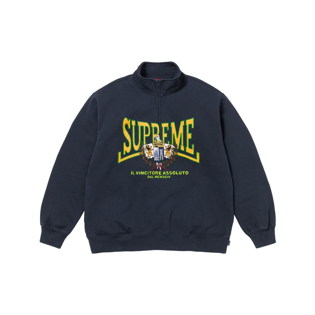 Supreme Crest Appliqué Half Zip Pullover