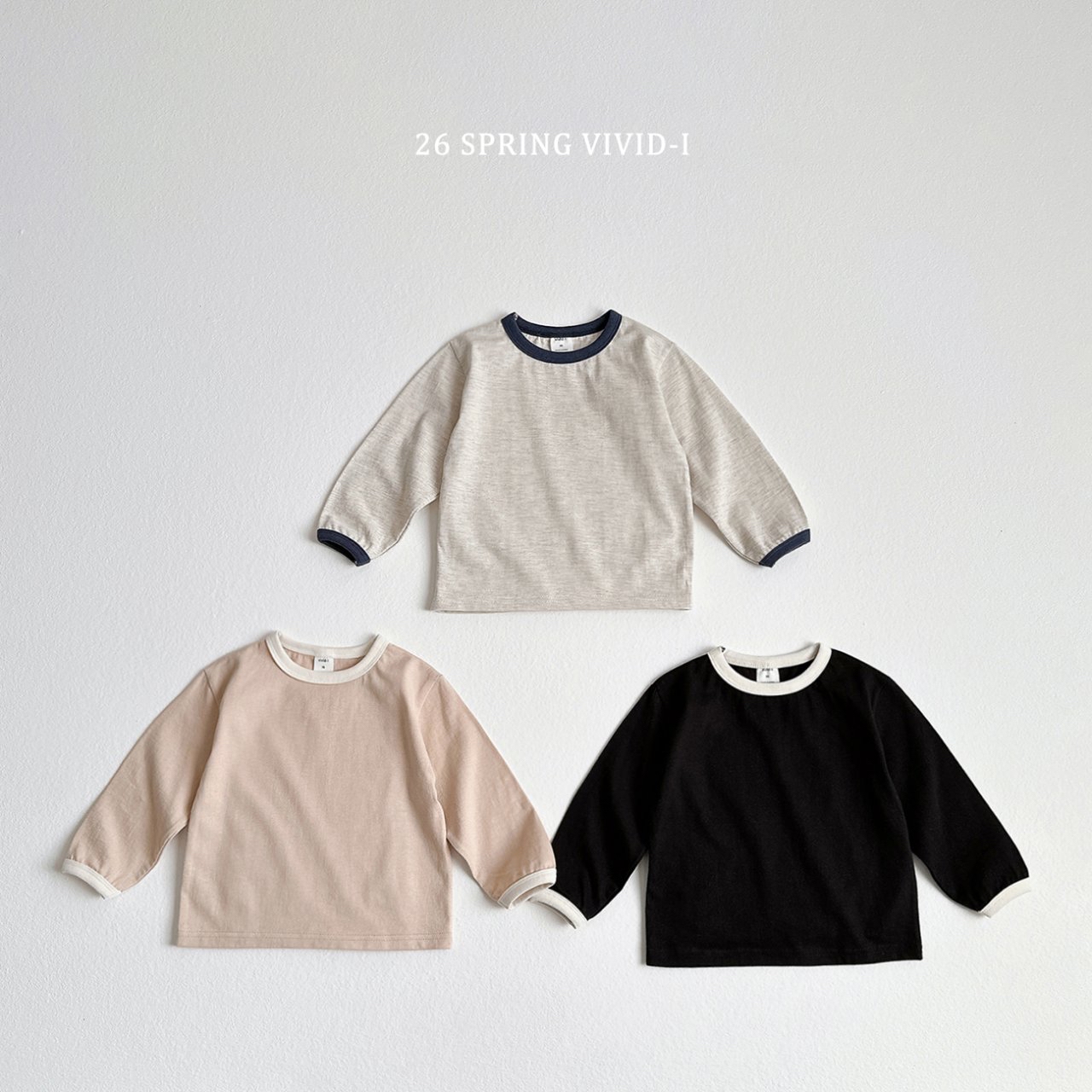 🌸預訂 韓國直送🌸🇰🇷VIVIDI三色撞色領寬鬆長袖上衣