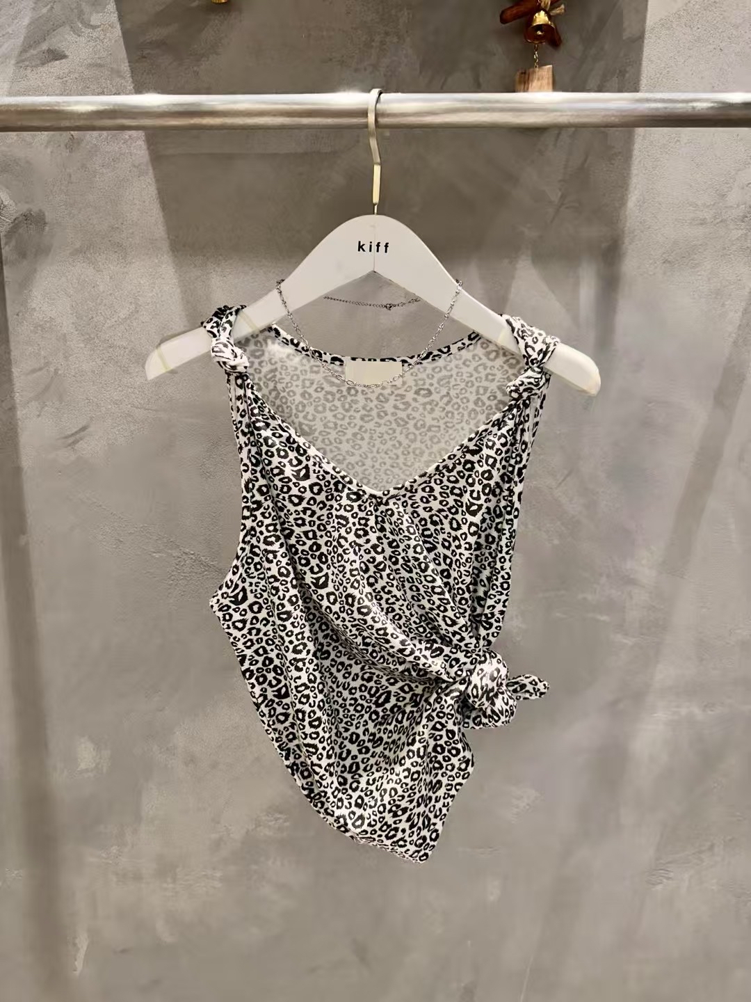 🇰🇷K5585 cotton小豹紋打結背心