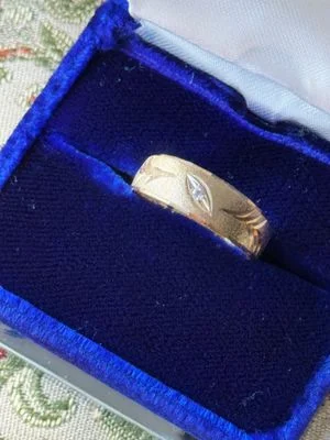 C.a. 1980s Art-Deco Inspired Golden Ring - HK size 20 (MT2622)