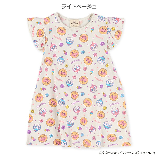 🇯🇵預訂 日本直送🇯🇵兩色麵包超人人物滿印無袖荷葉邊純棉連身裙