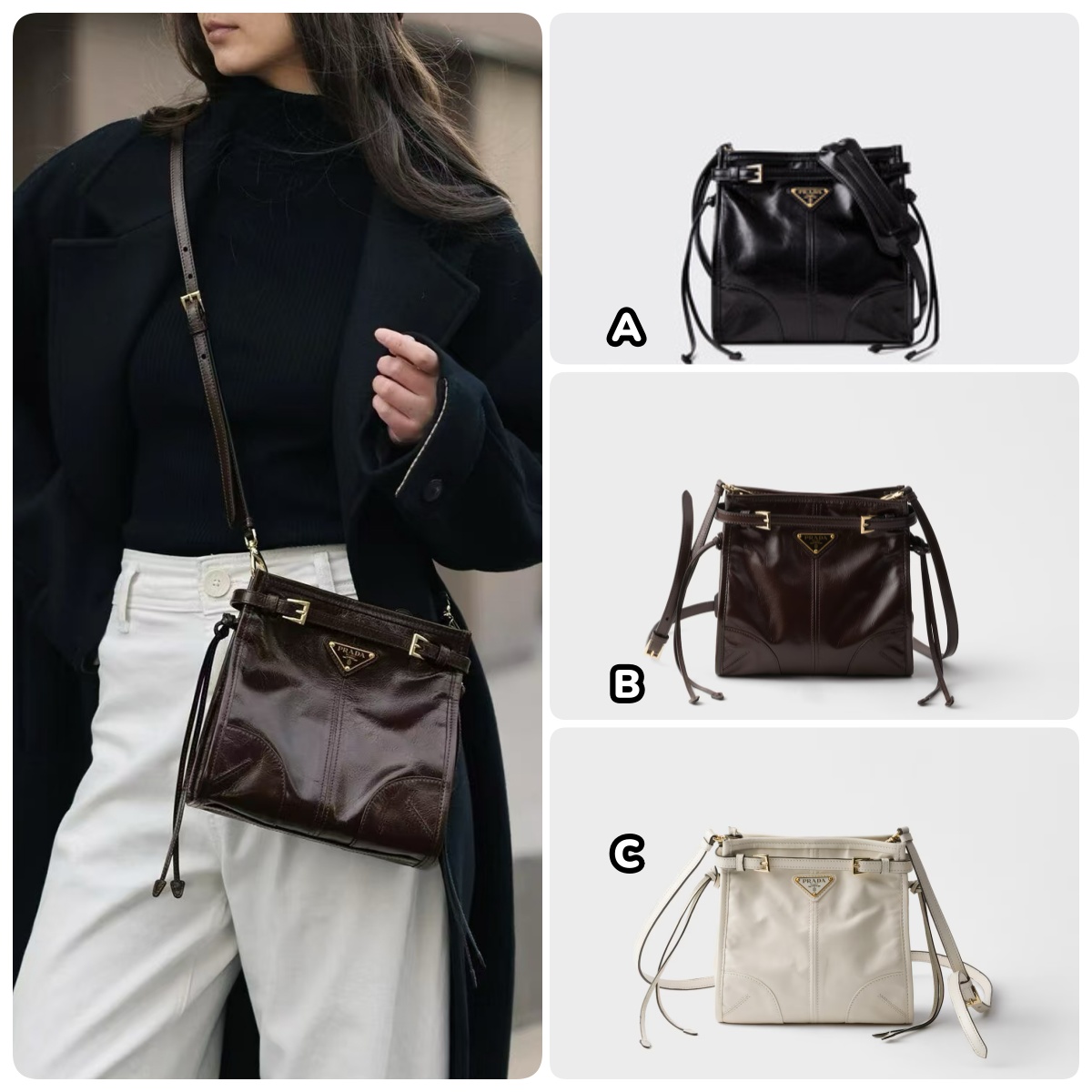 PRADA Bonnie 迷你皮革肩揹袋