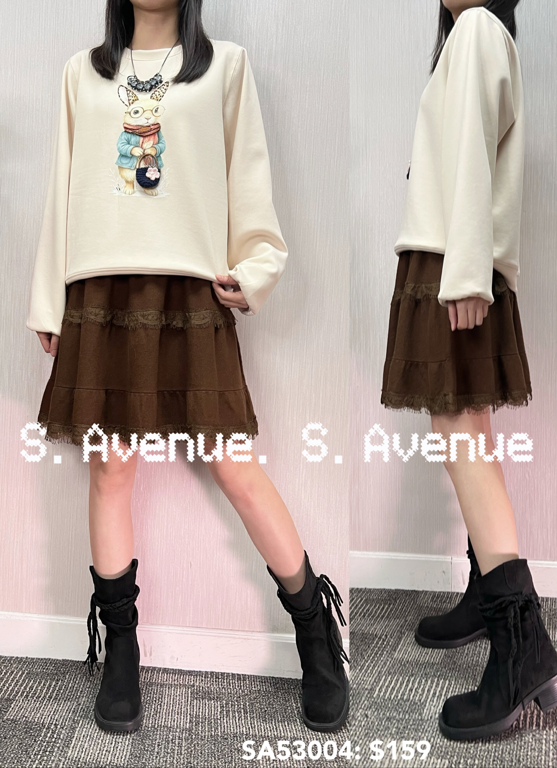 SA53004: 長袖眼鏡兔衞衣