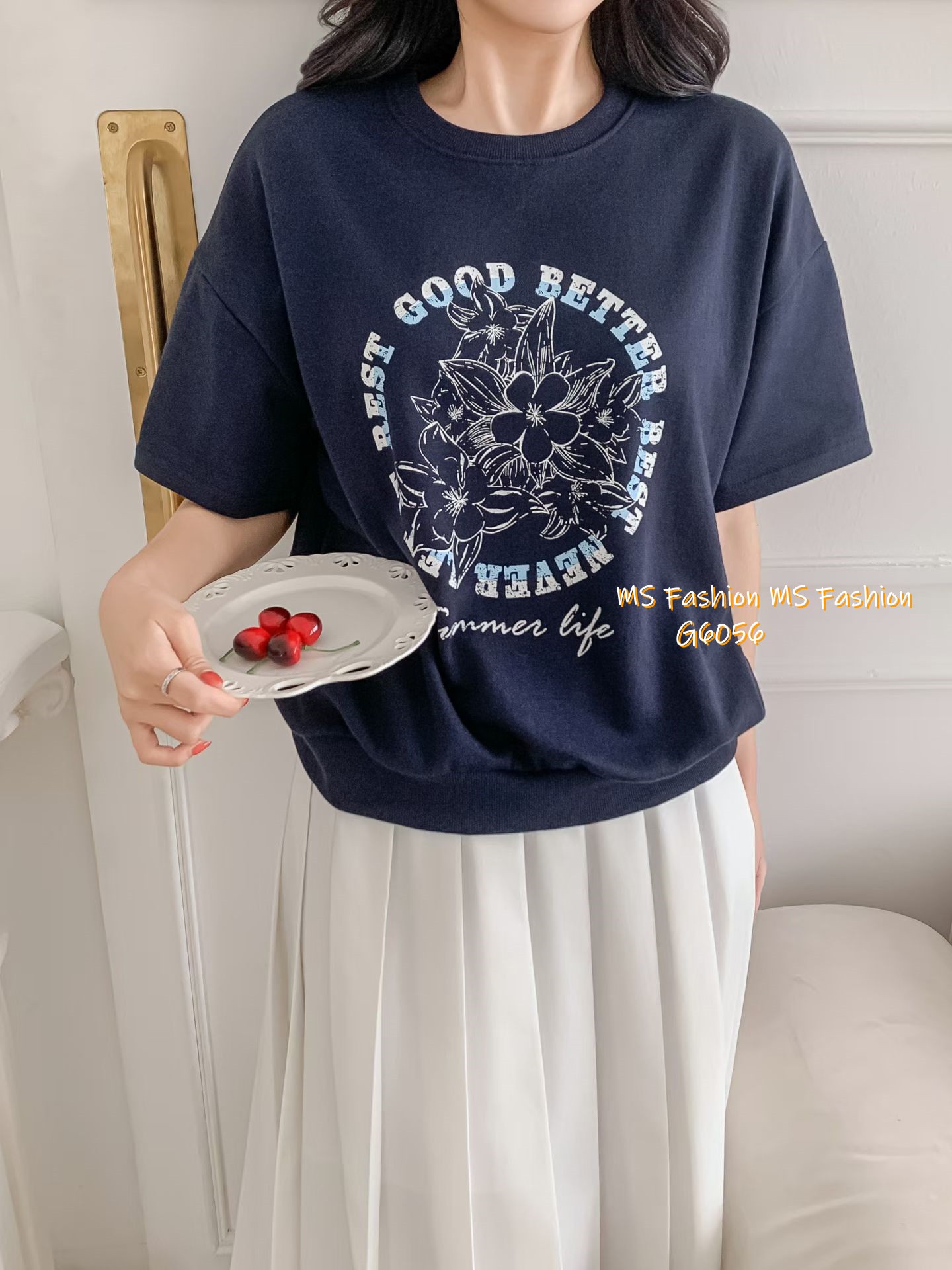 G6056 韓國🇰🇷花花字母print top