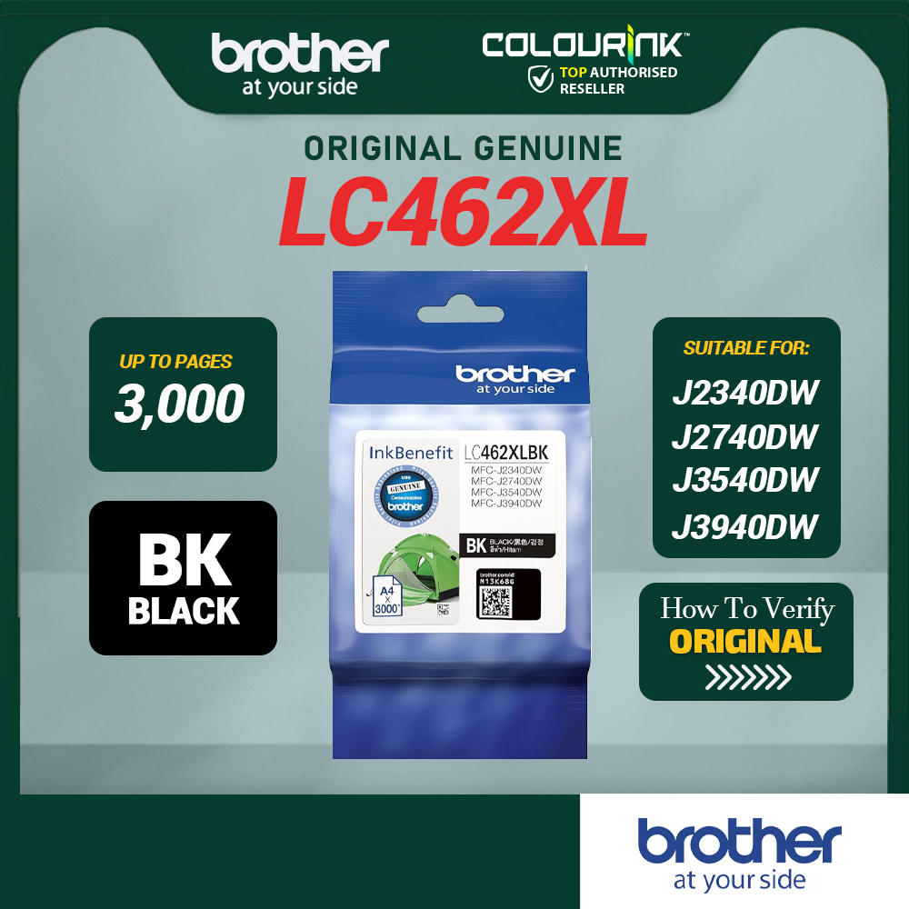 Brother LC462XL Cyan Magenta Yellow Black Original Ink Cartridge MFC-J2340DW MFC-J2740DW J3540DW J3940DW LC462 LC462XL
