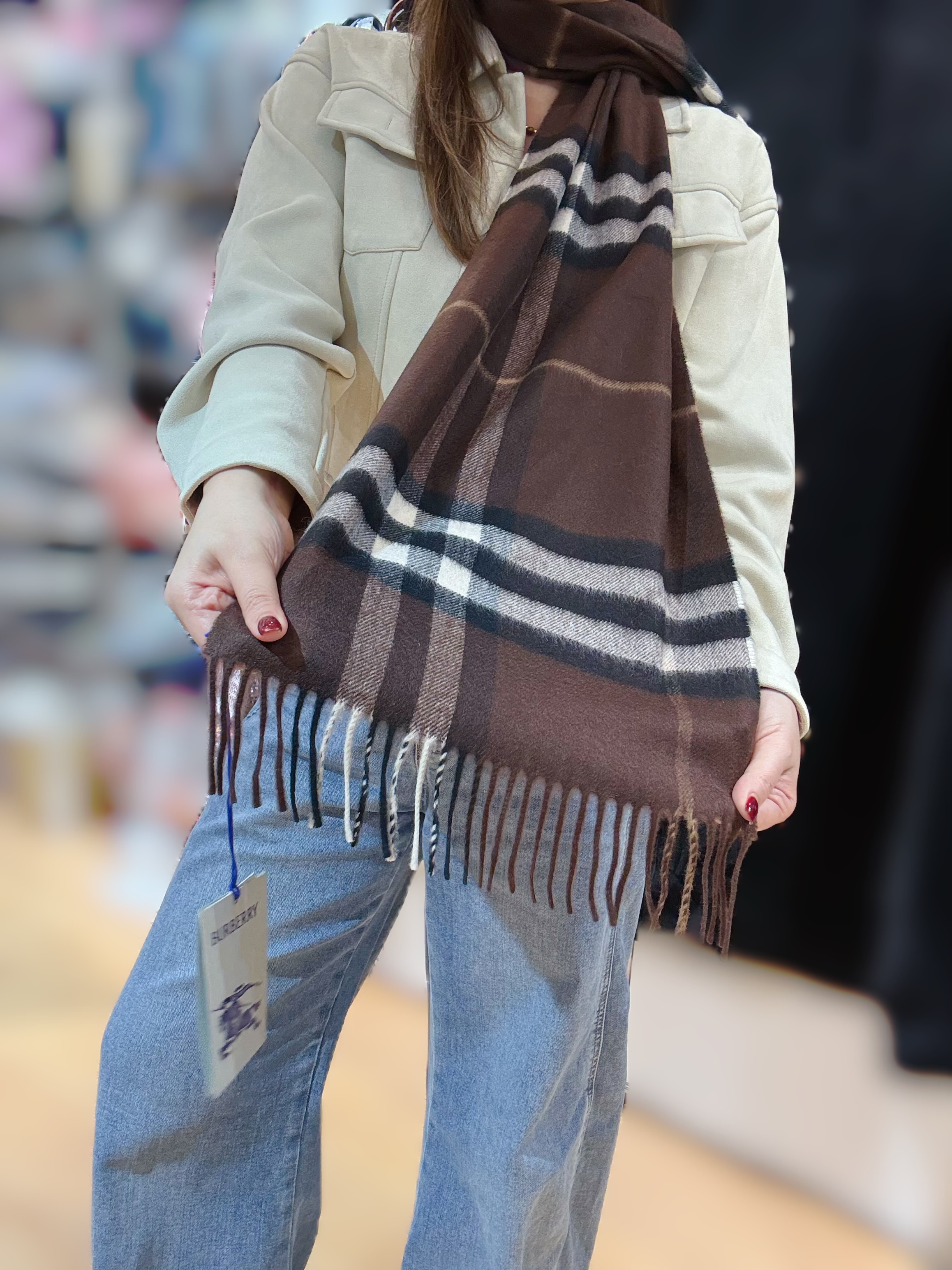 Burberry scarf cashmere/check/marrone