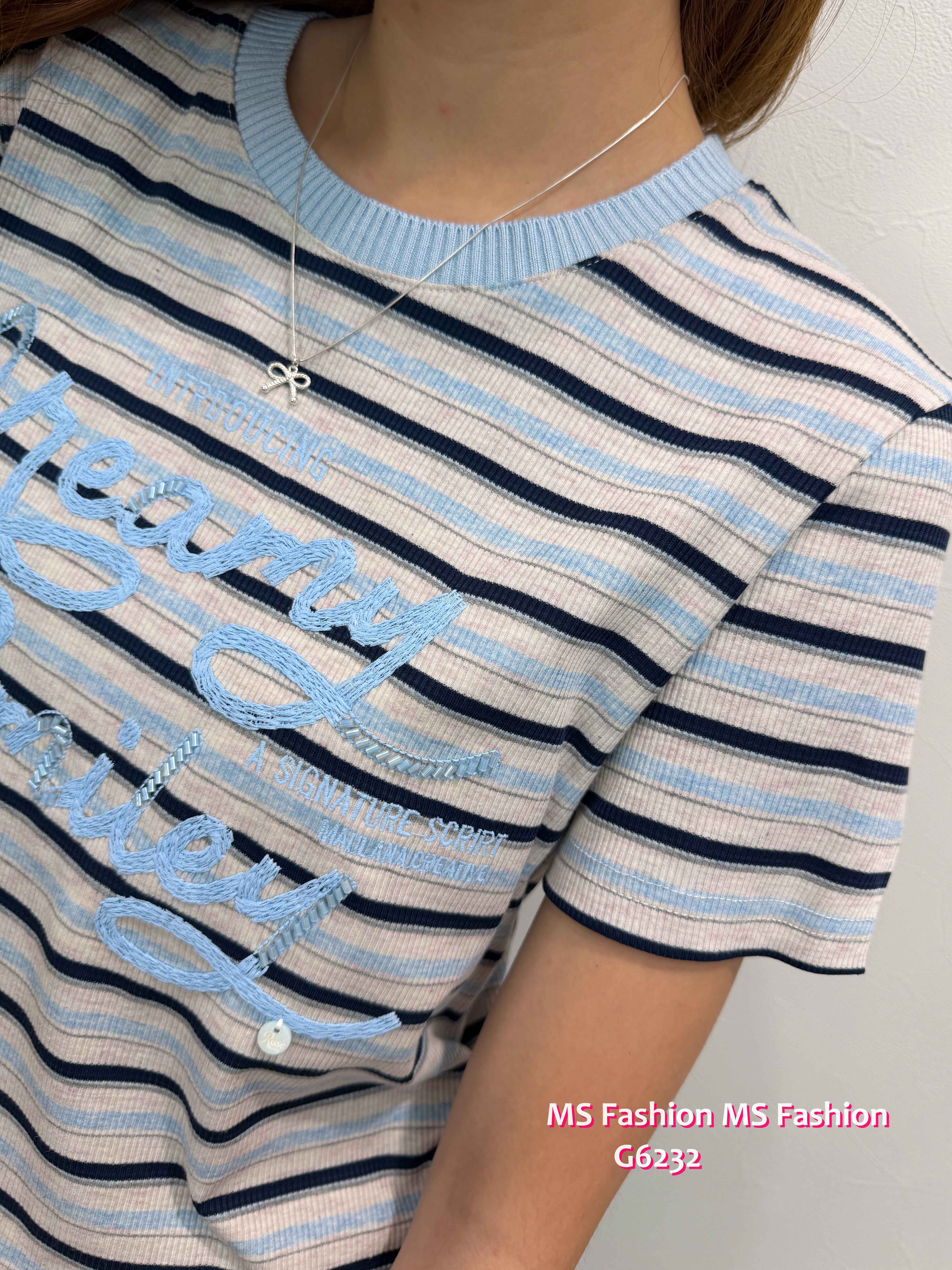 G6232 韓國🇰🇷扭繩字母橫間top