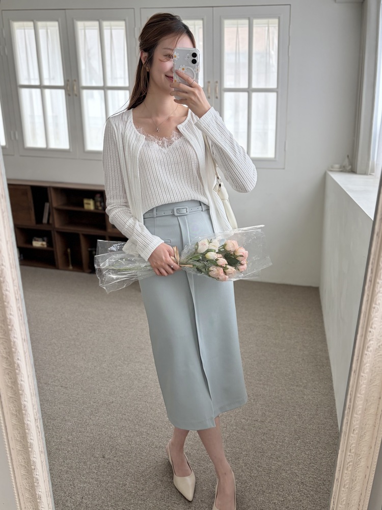 [假兩件] Lumiere Lace Layered Top (White)