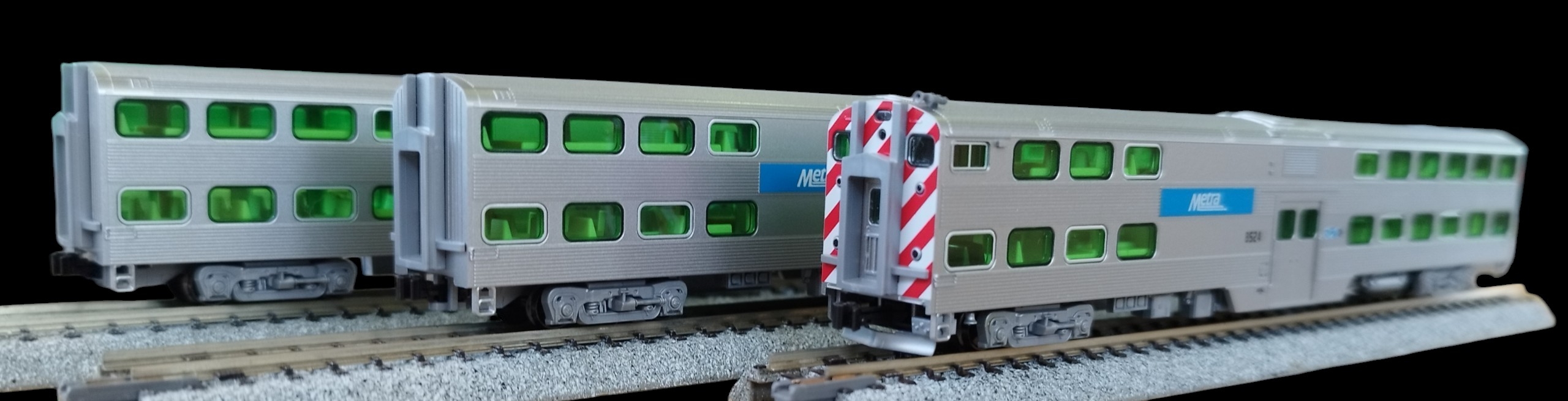 Kato 106-8703 Chicago METRA Gallery Bi-Level Commuter Train 3-Car Set