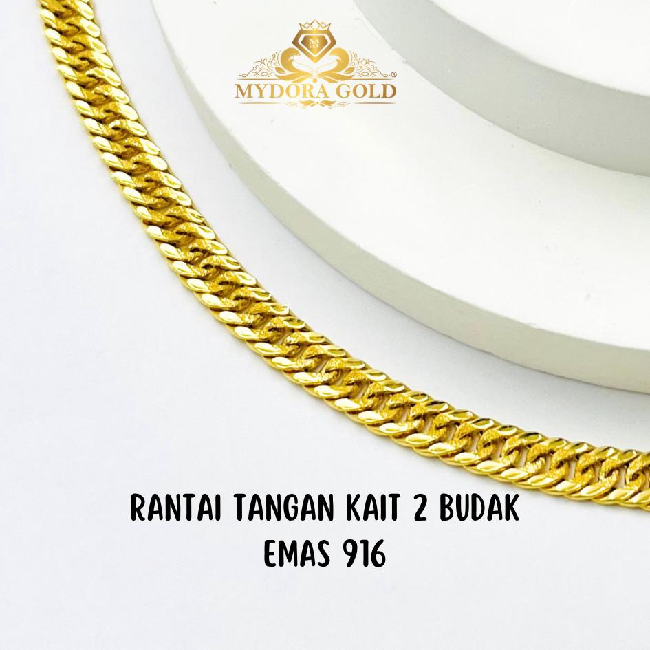 MYDORA Rantai Tangan Kait 2 Budak l EMAS 916/22K