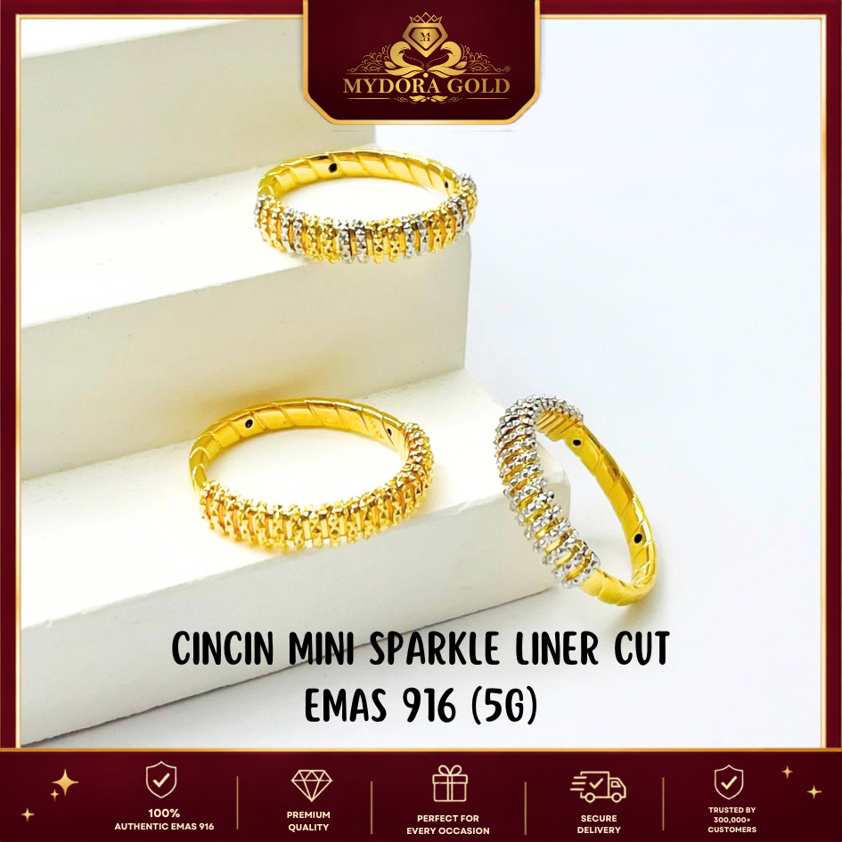 MYDORA EMAS 916 Cincin Mini Sparkle Liner Cut (5G) l EMAS 916/22K