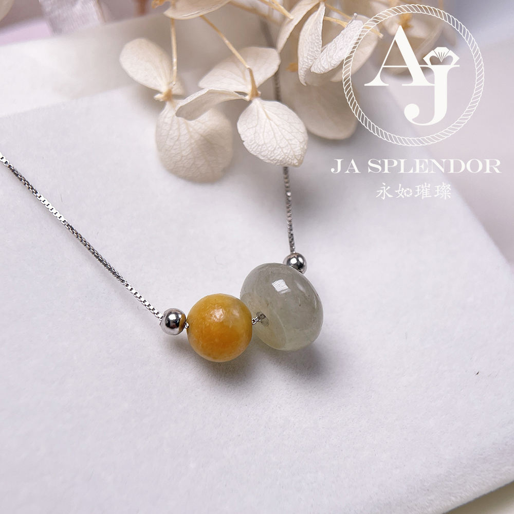 D-04E 天然翡翠A玉 招財幸運純銀項鏈