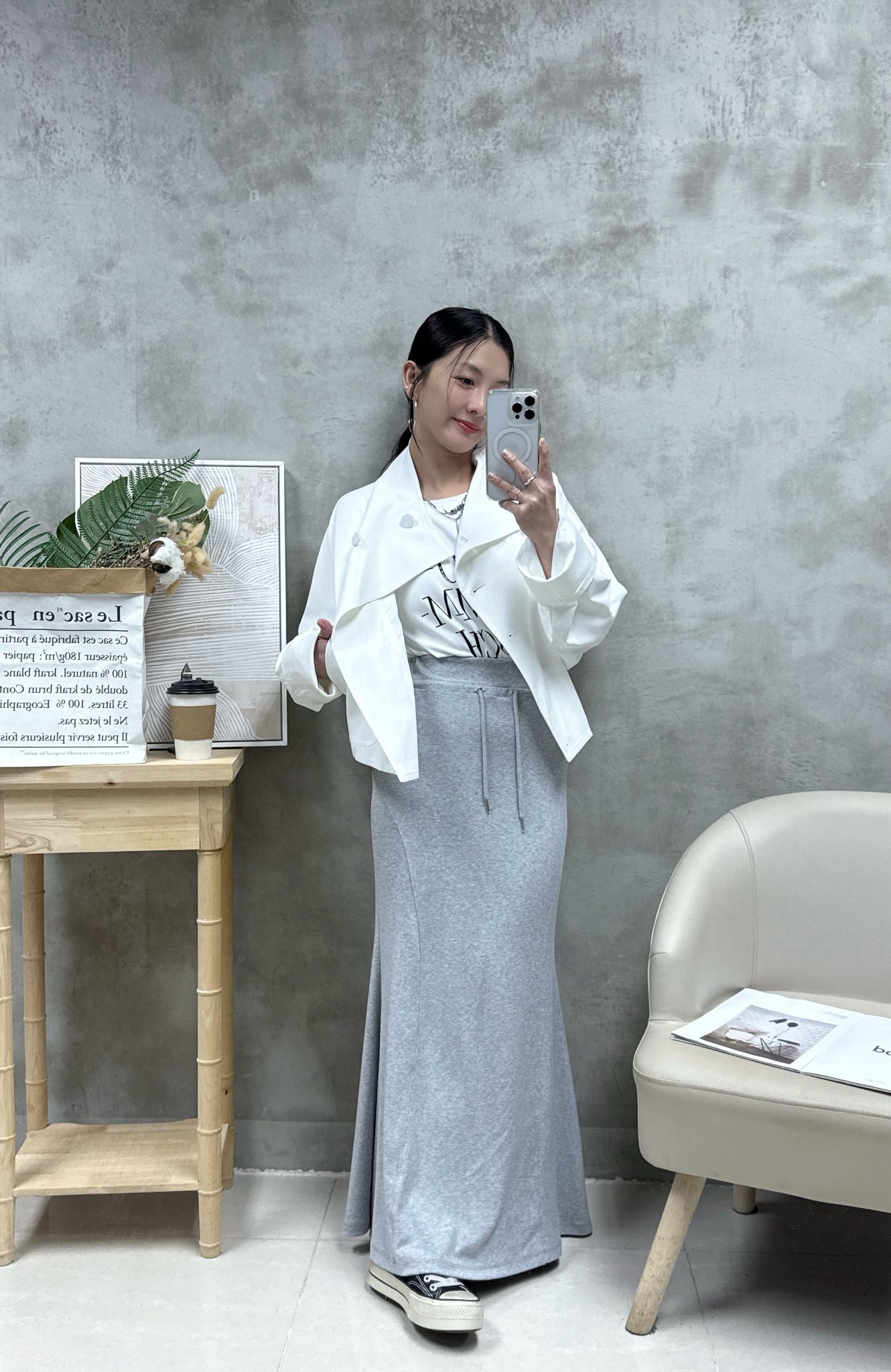 B07 大反領扣鈕外套