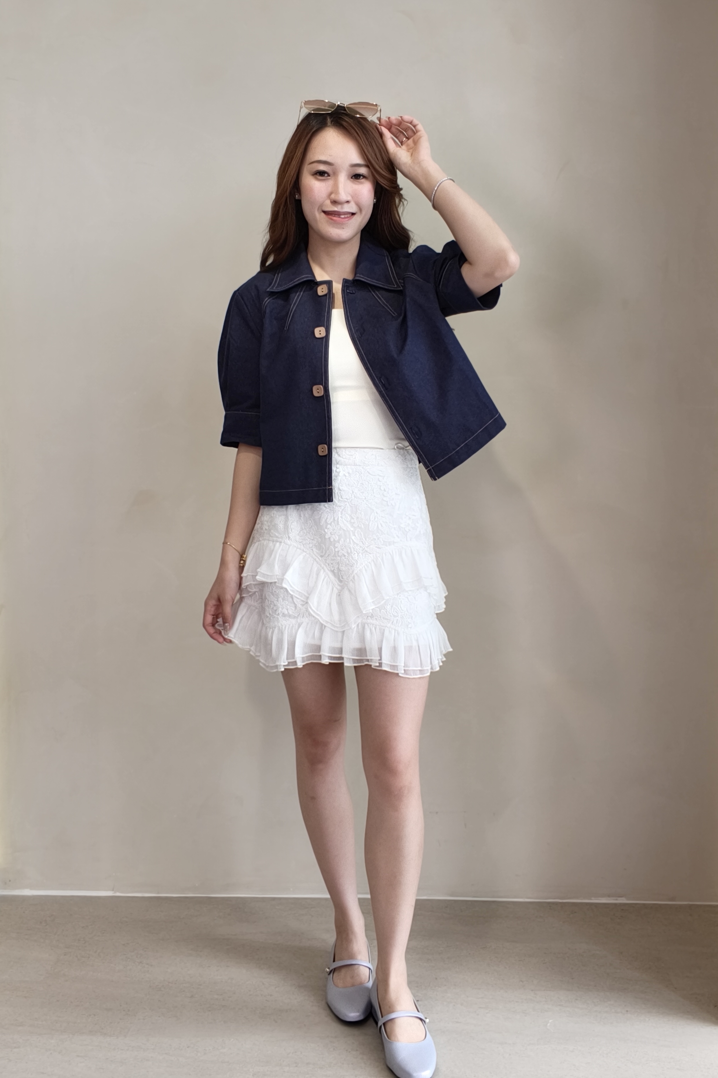 CS1410 Whisper Ruffle Mini Skirt