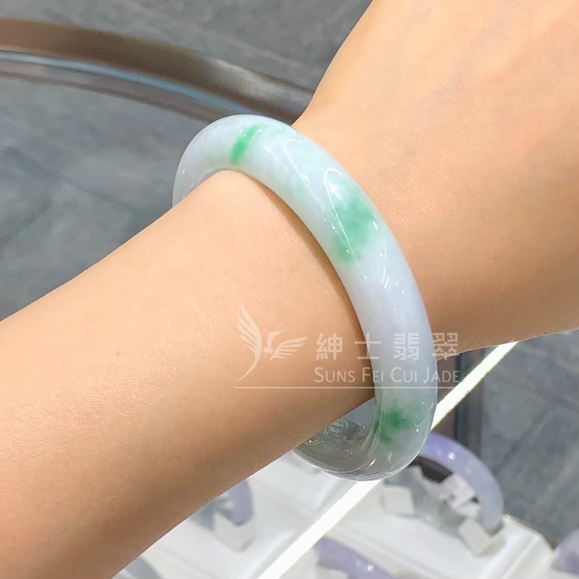 白底青福鐲55.8mm