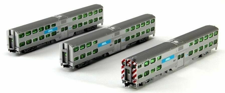 Kato 106-8703 Chicago METRA Gallery Bi-Level Commuter Train 3-Car Set