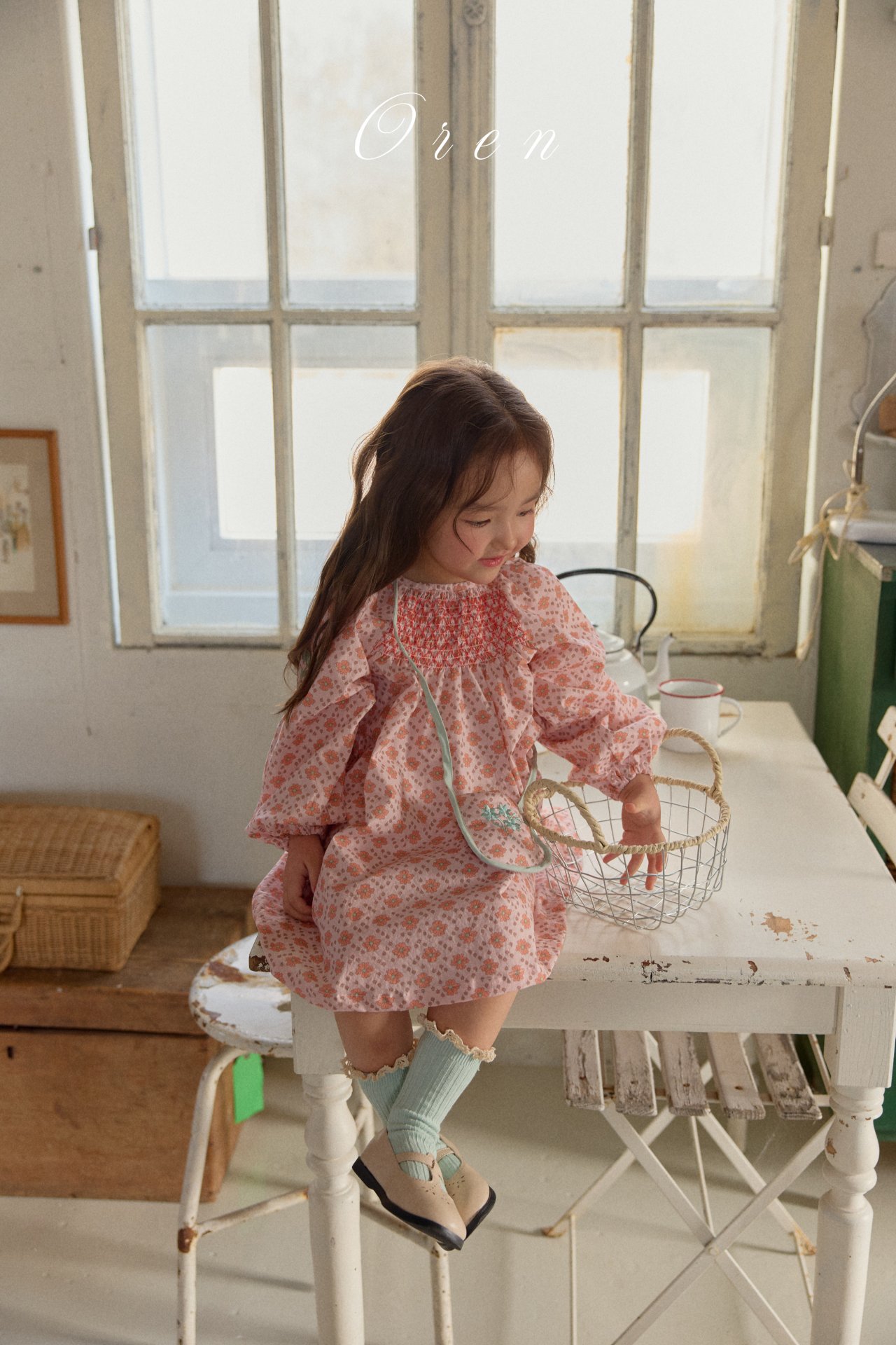 刺繡花花連身裙 / 花花袋