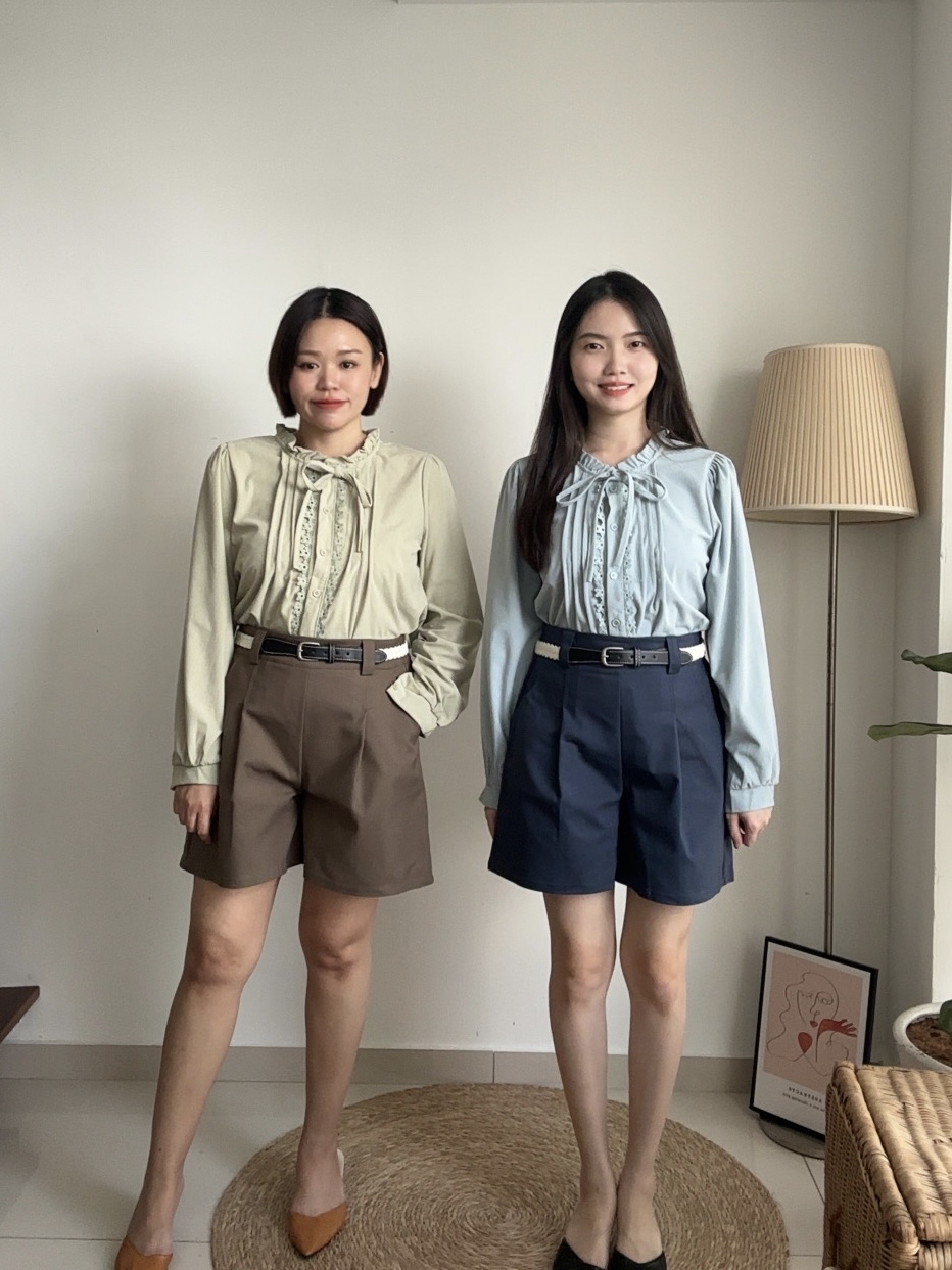 T4093 Bow-tie Ruffle Top - 4 Colors 