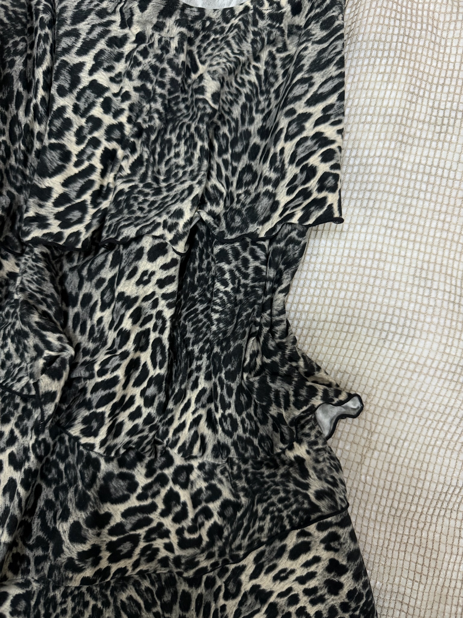 Leopard Print Tiered Ruffle Top