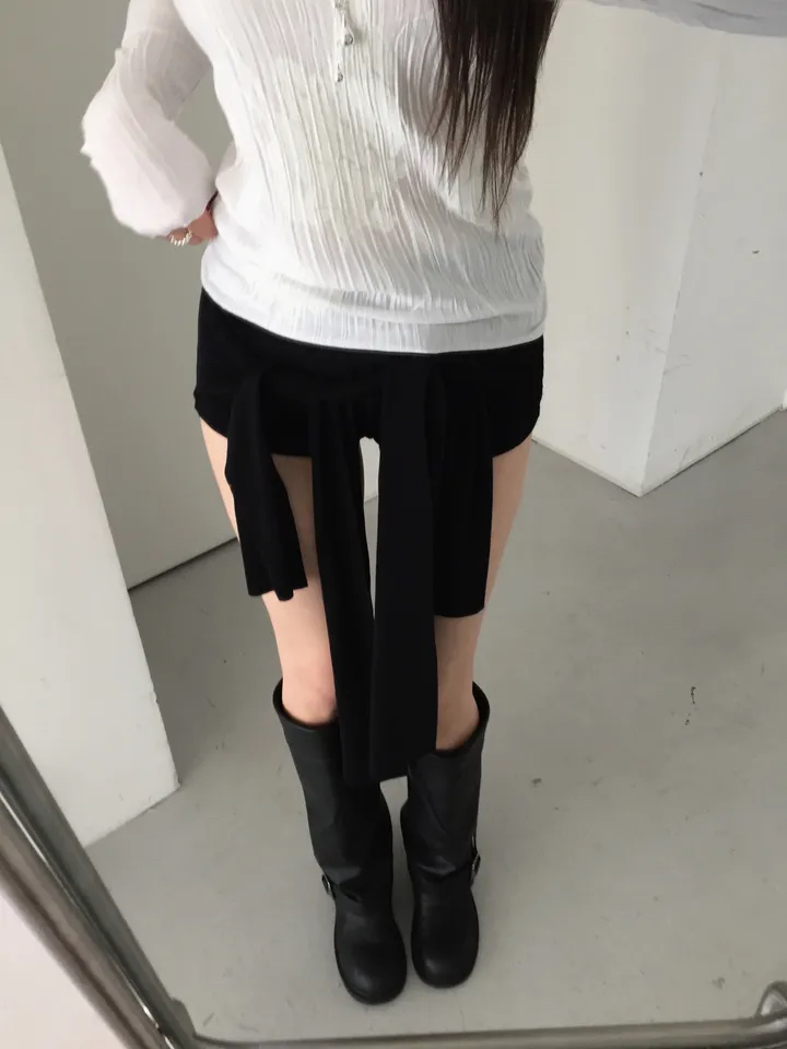 Layered Wrap-Front Micro Shorts