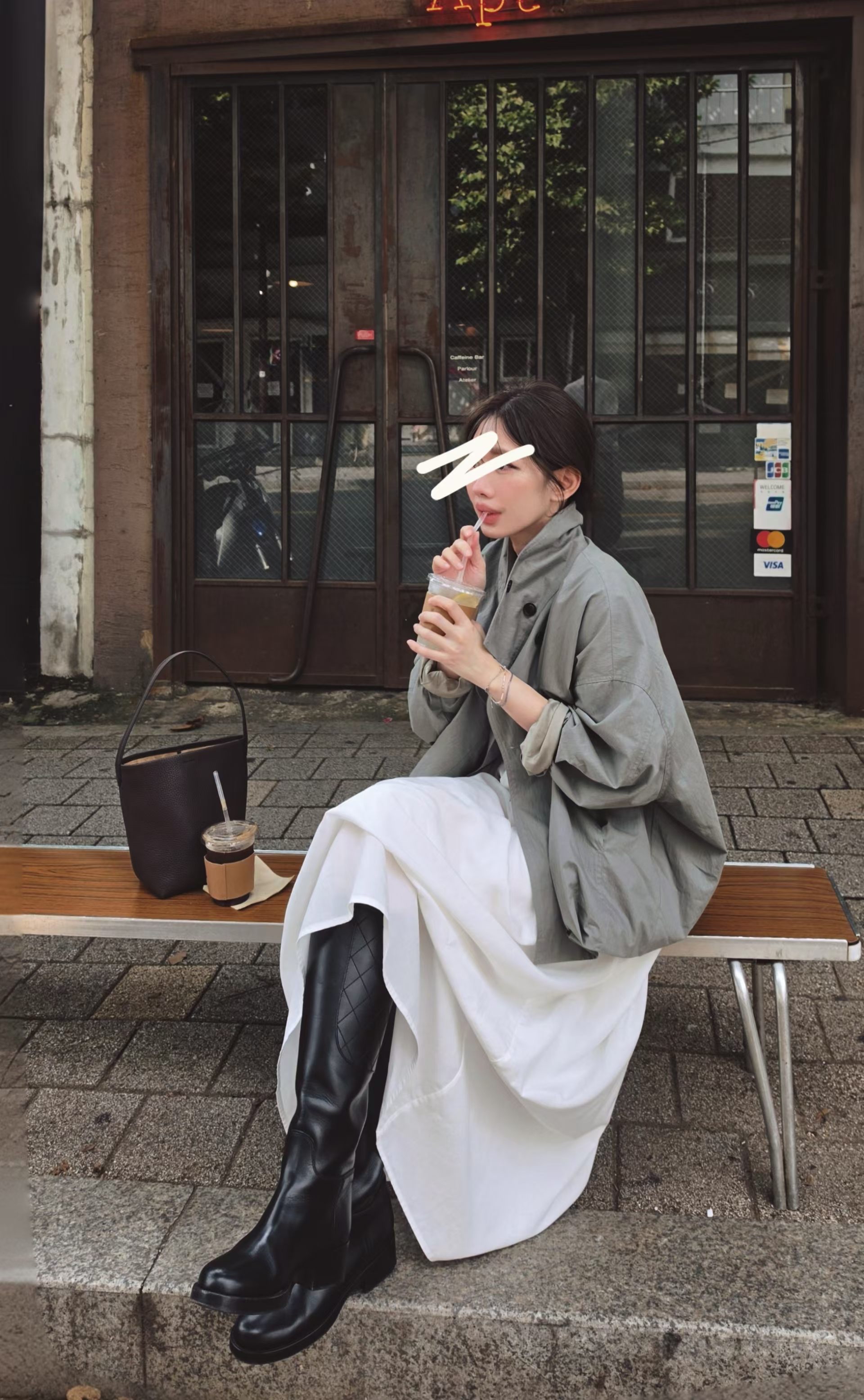Oversized cropped trench coat